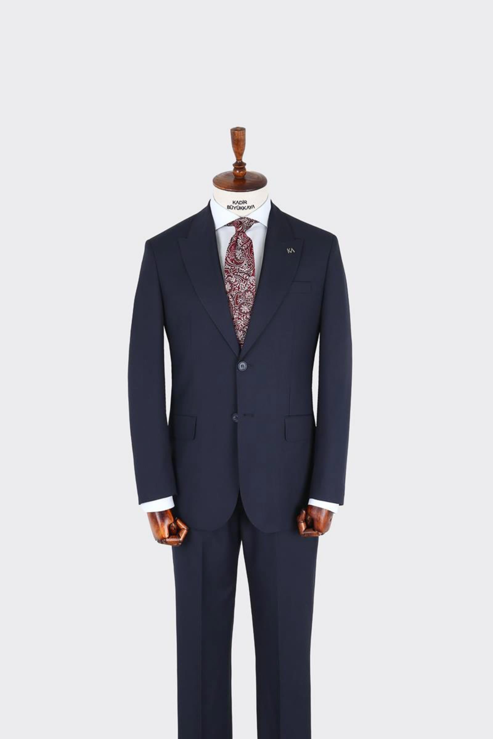 Erkek Kırlangıç Yaka İki Düğmeli  Takım Elbise-KAX1320W