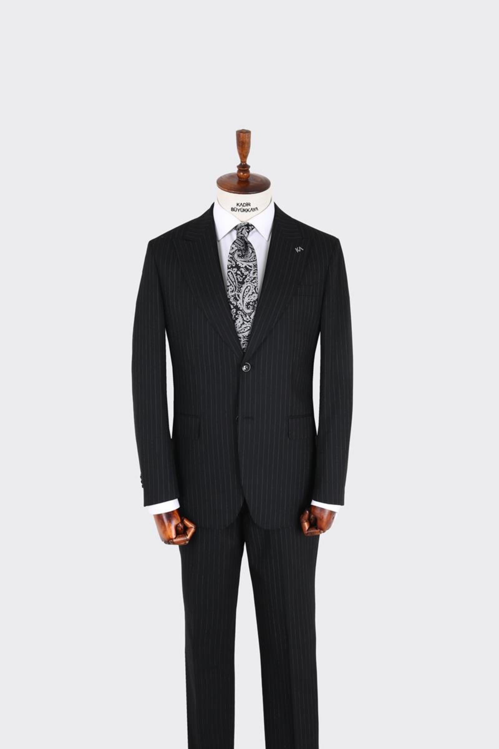 Erkek Kırlangıç Yaka İki Düğmeli  Takım Elbise-KAX1327W