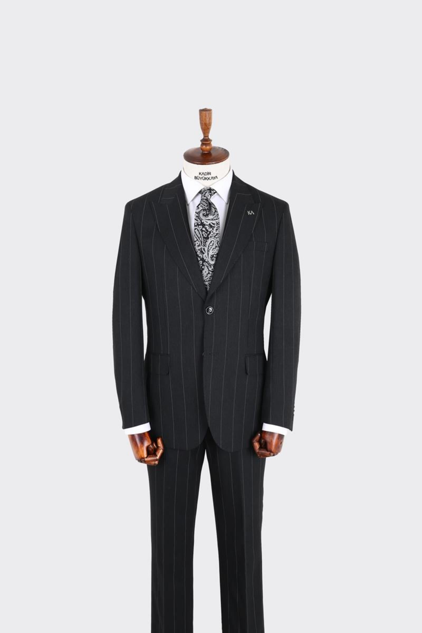 Erkek Kırlangıç Yaka İki Düğmeli  Takım Elbise-KAX1339W