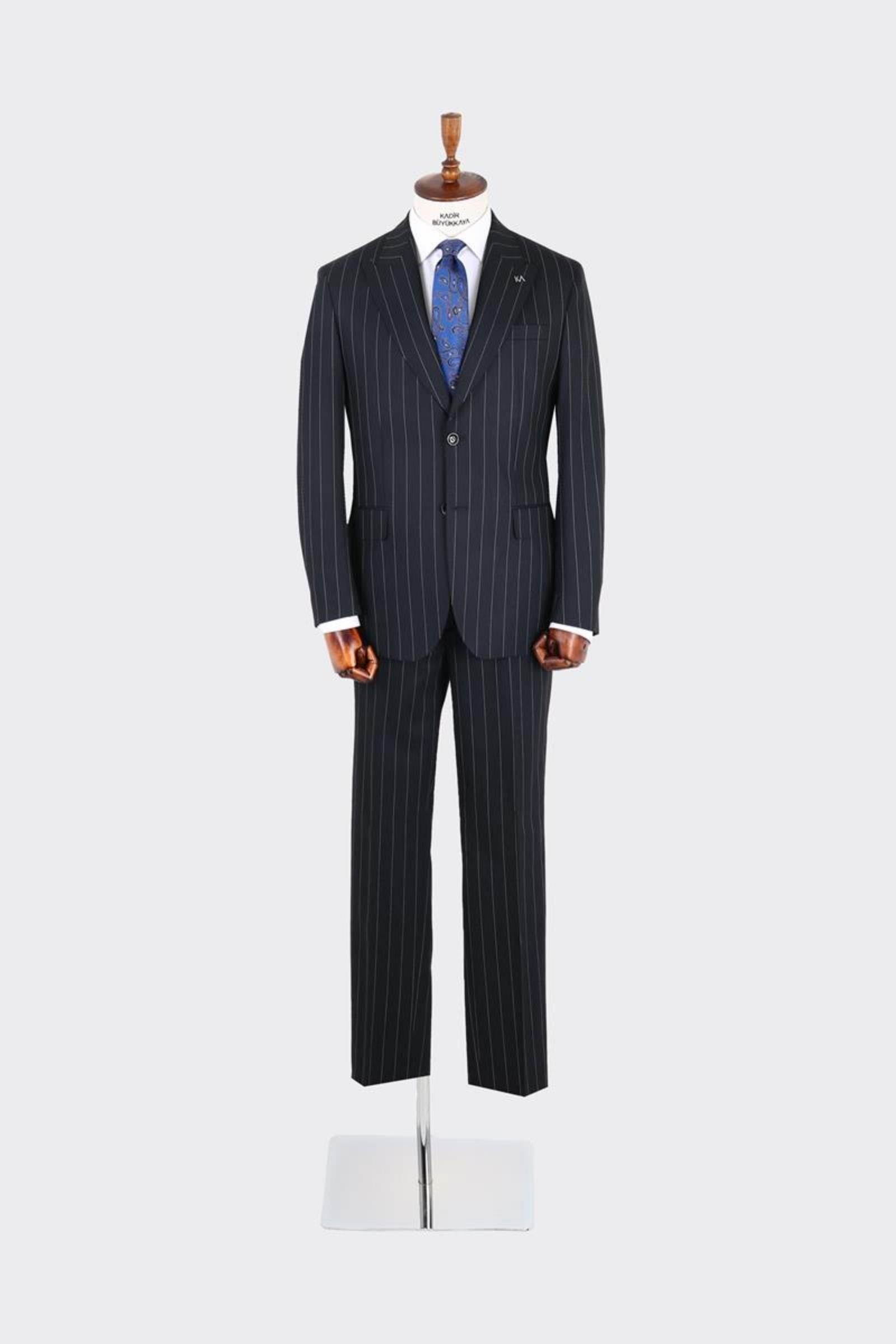 Erkek Kırlangıç Yaka İki Düğmeli  Takım Elbise-KAX1338W