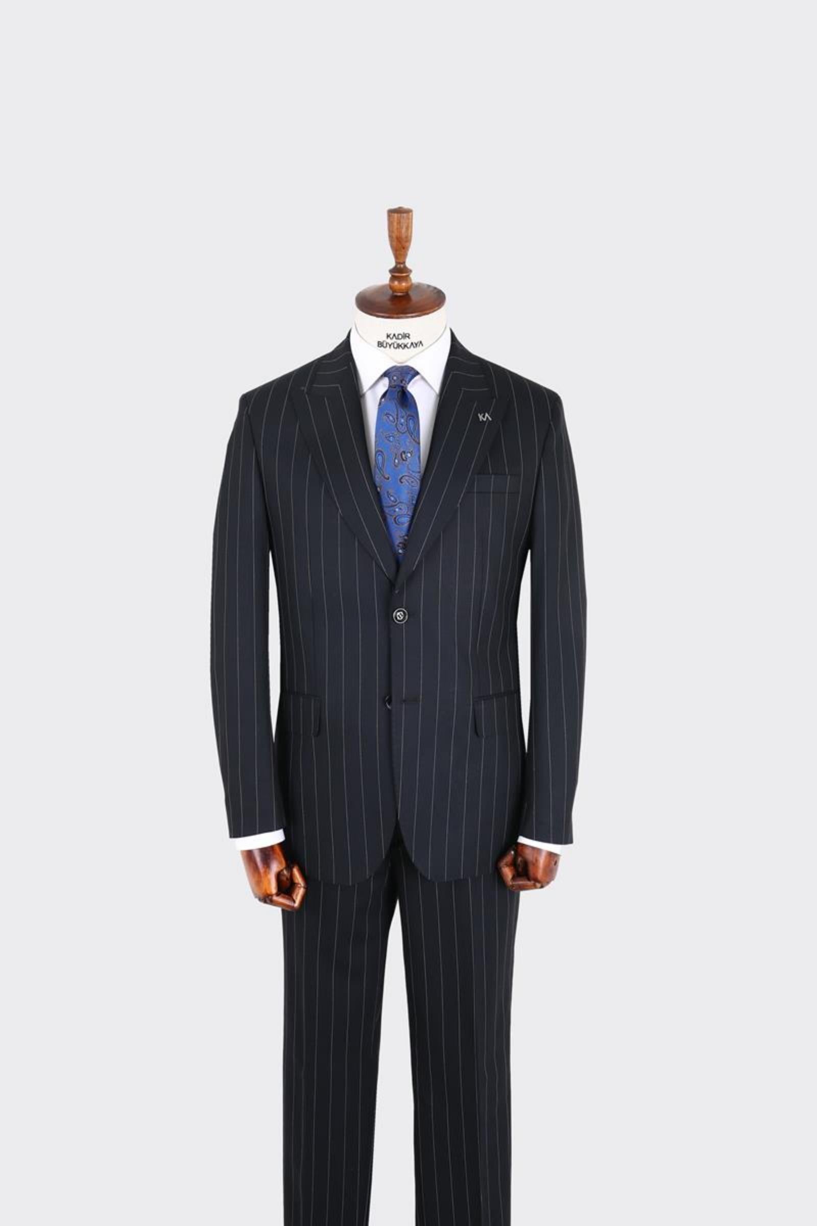 Erkek Kırlangıç Yaka İki Düğmeli  Takım Elbise-KAX1338W