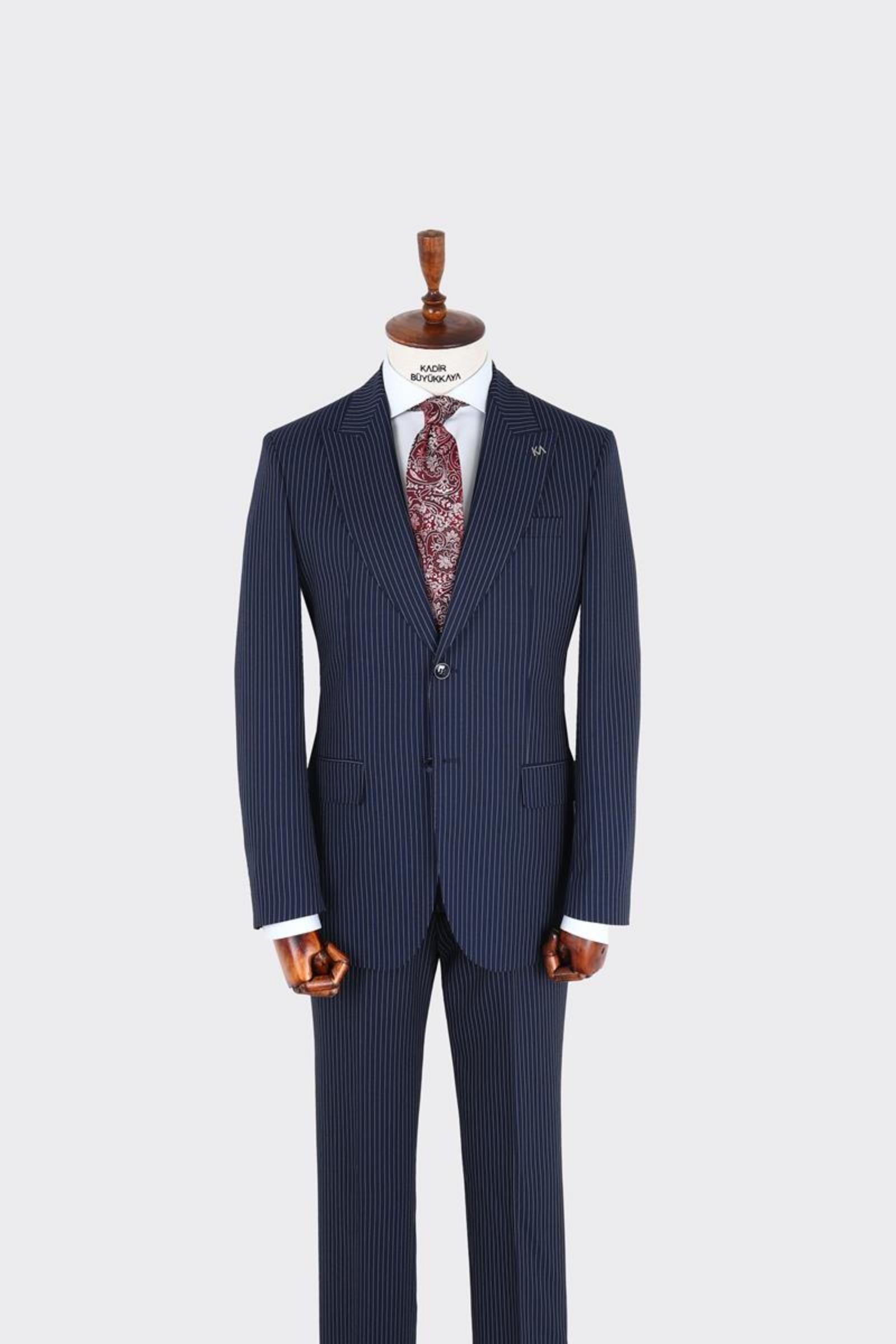 Erkek Kırlangıç Yaka İki Düğmeli  Takım Elbise-KAX1329W
