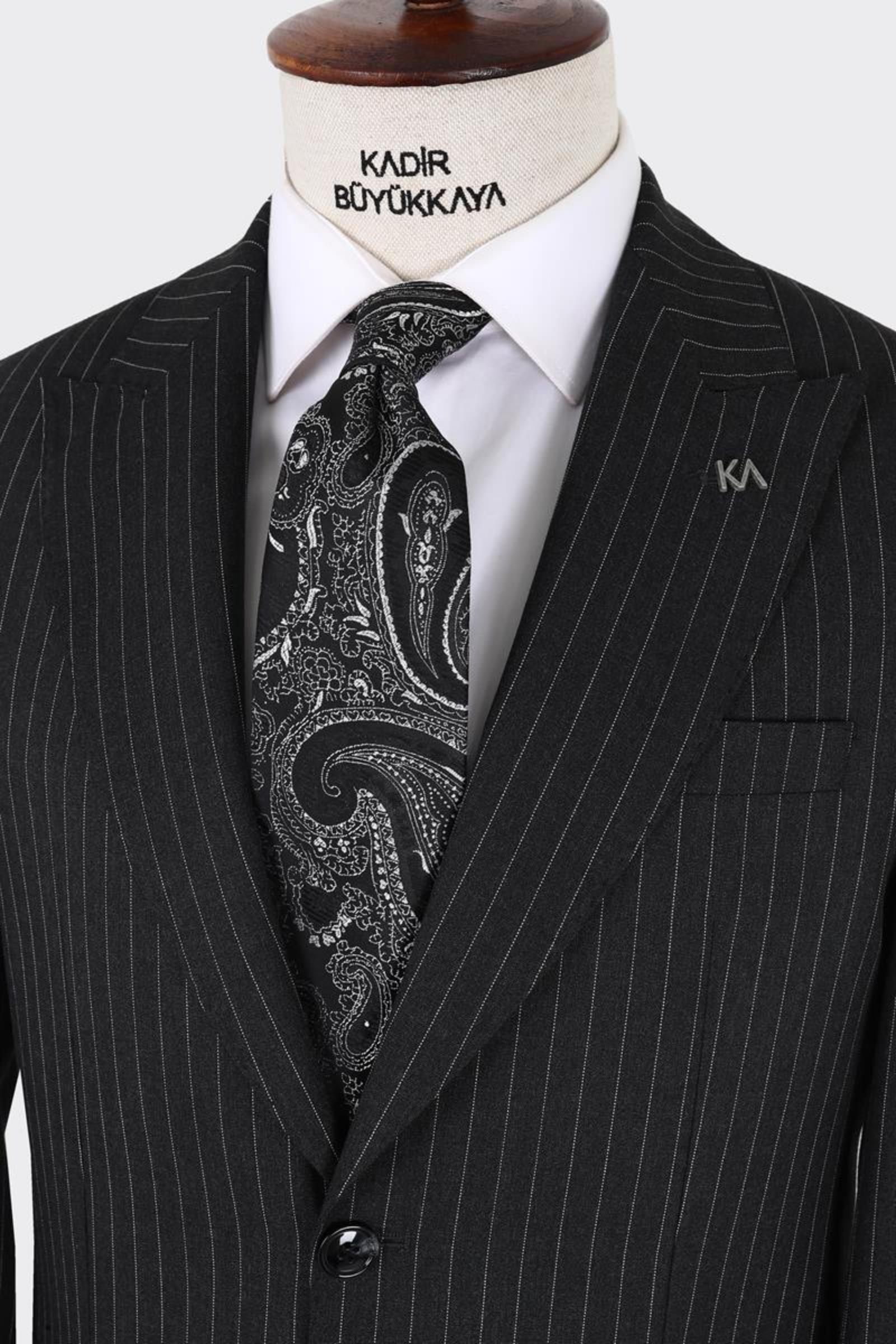 Erkek Kırlangıç Yaka İki Düğmeli  Takım Elbise-KAX1328W