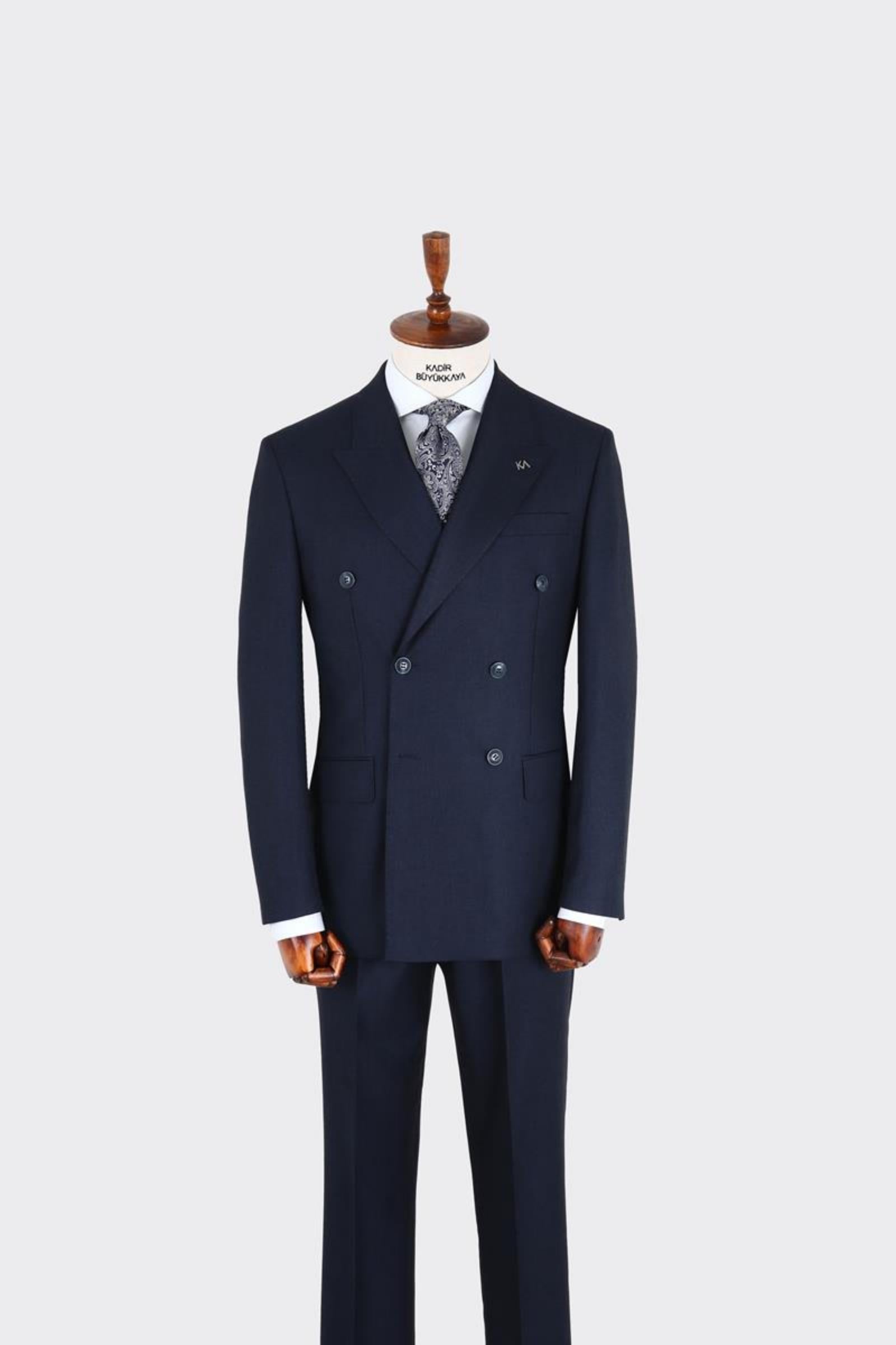 Erkek Kırlangıç Yaka Kruvaze  Takım Elbise-KAX1275W