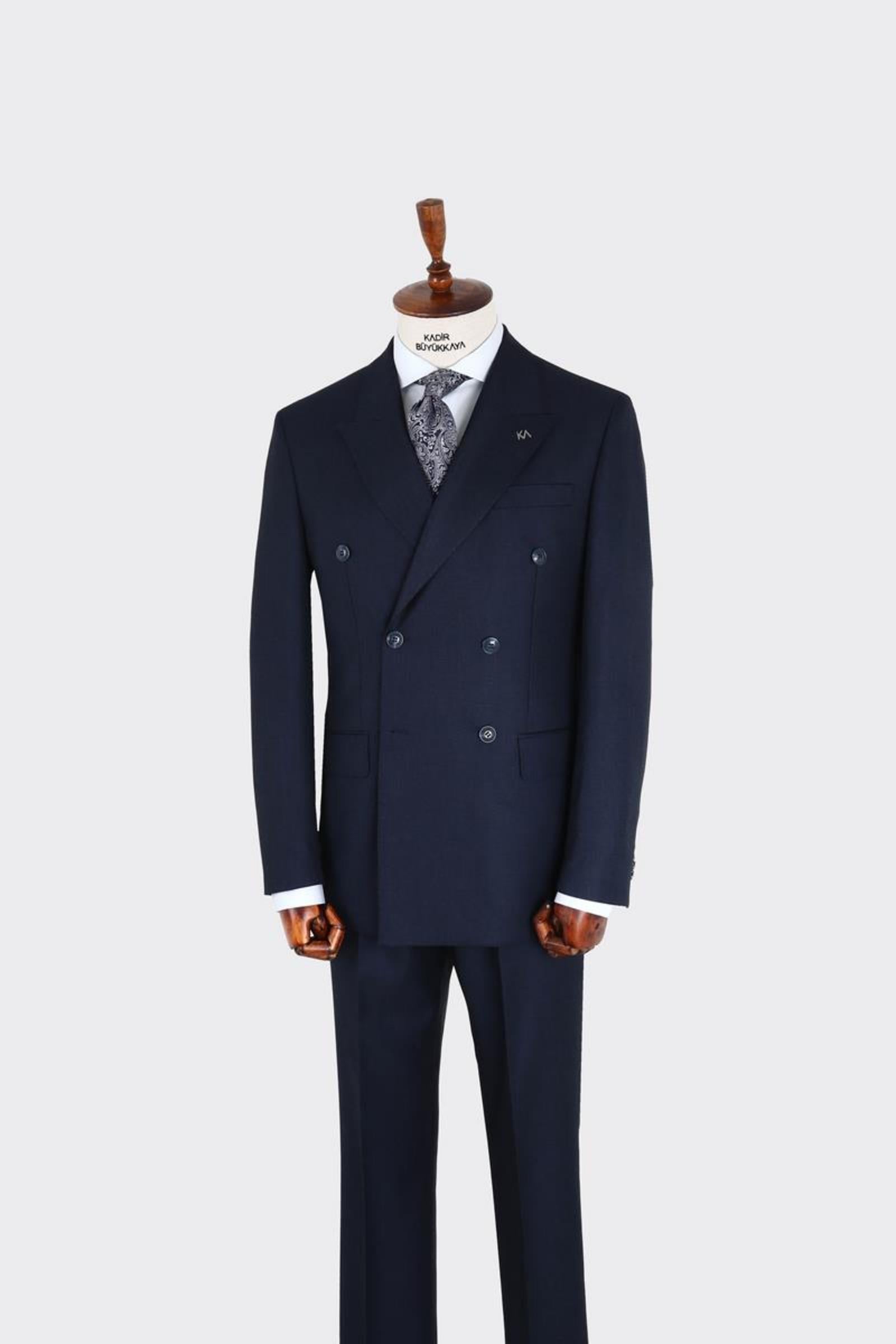 Erkek Kırlangıç Yaka Kruvaze  Takım Elbise-KAX1275W