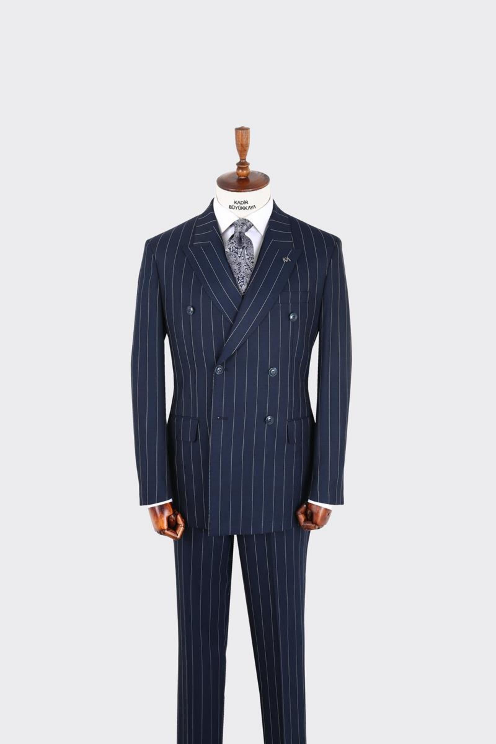 Erkek Kırlangıç Yaka Kruvaze  Takım Elbise-KAX1276W