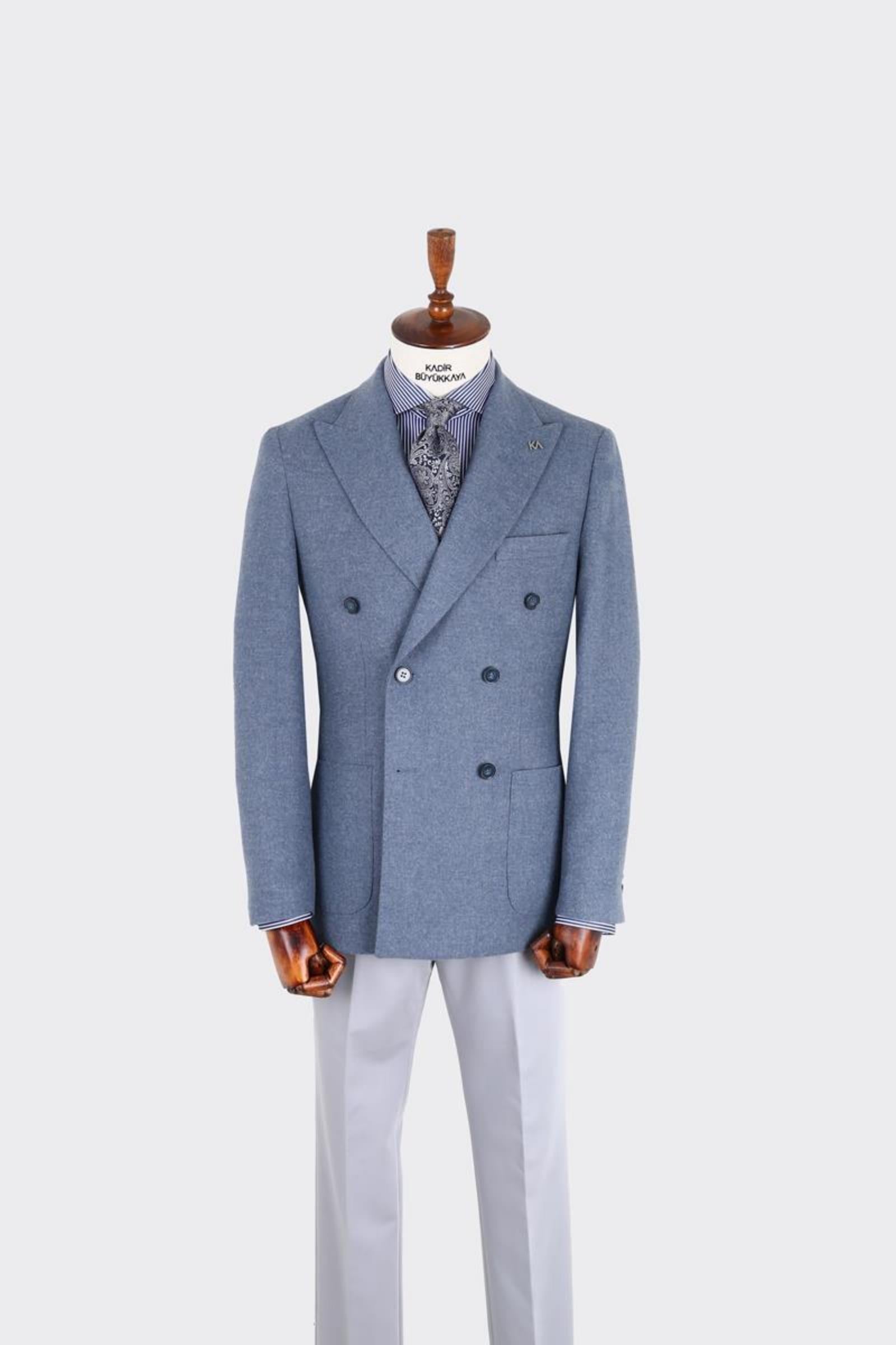 Erkek Kruvaze Ceket-KAX5851W