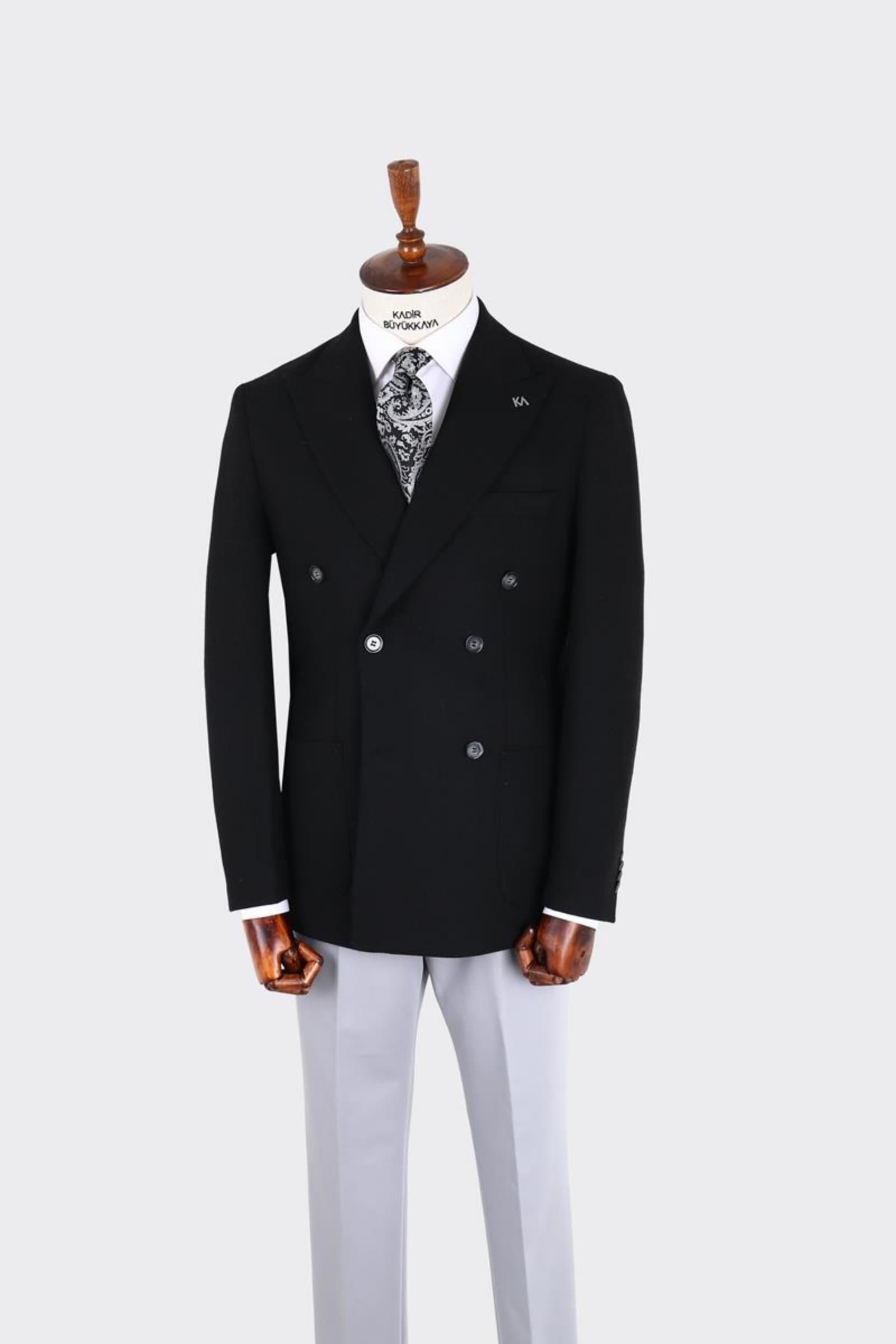Erkek Kruvaze Ceket-KAX5851W