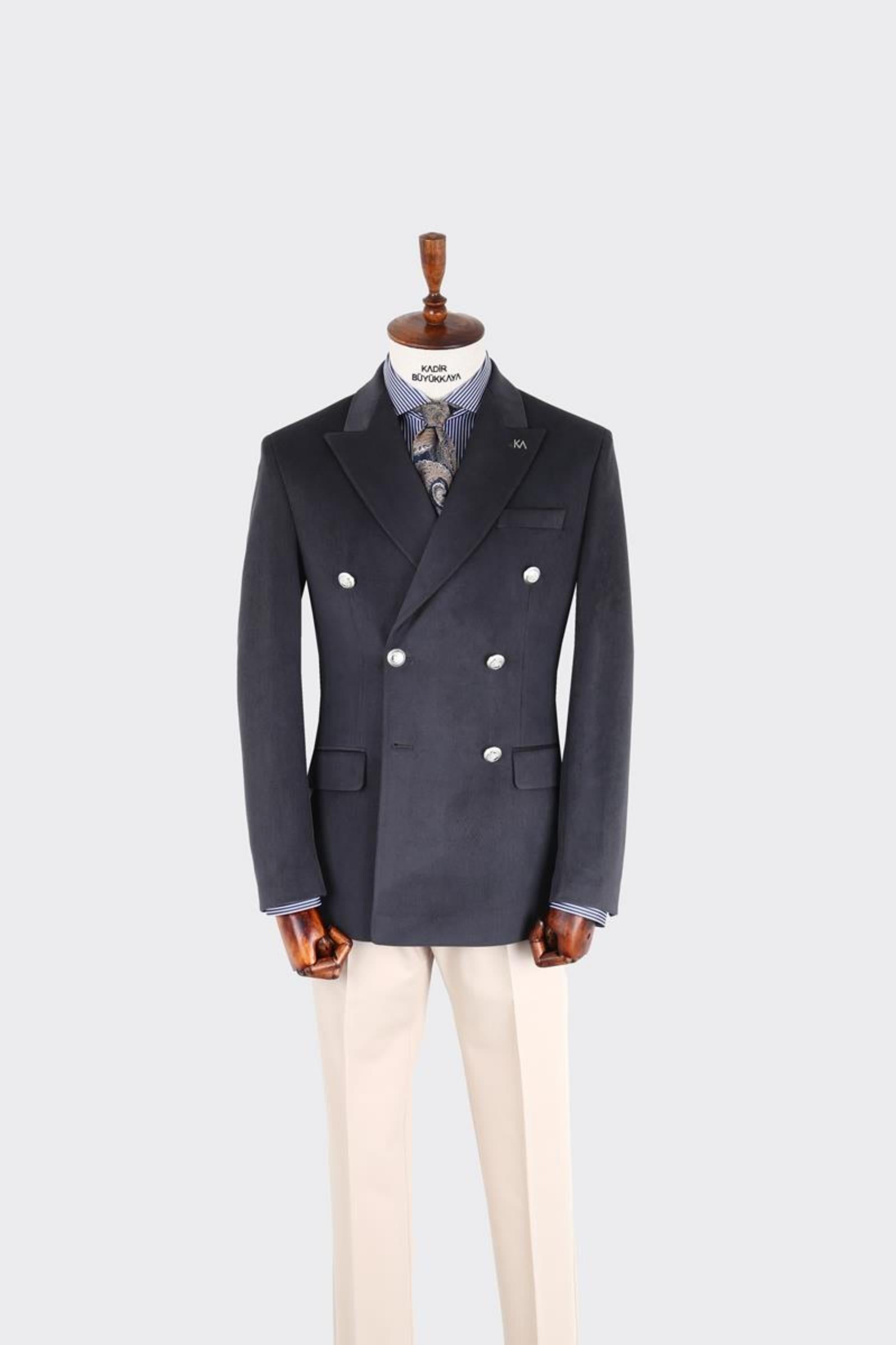 Erkek Kruvaze Ceket-KAX5855W