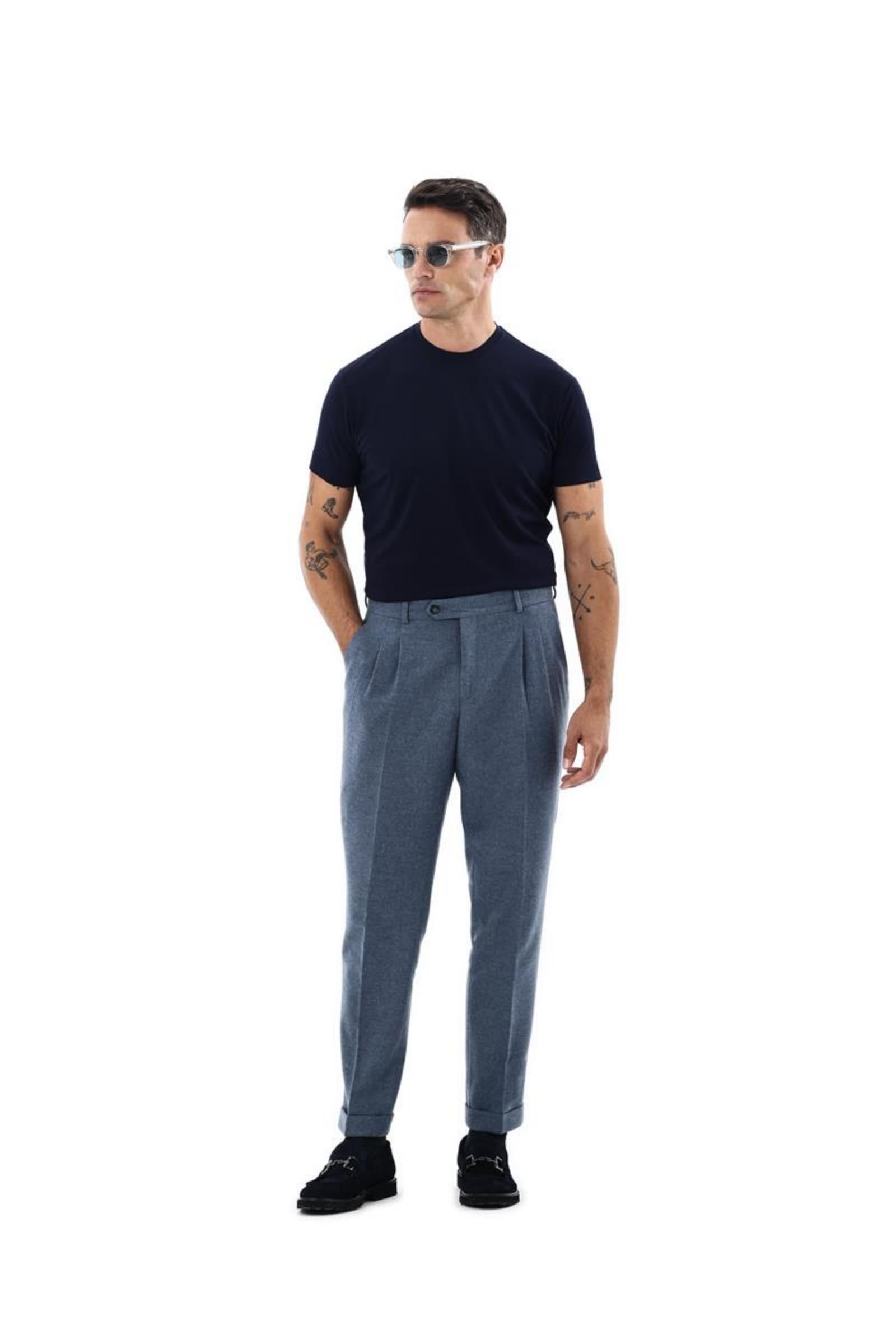 Erkek Bisiklet Yaka Kısa Kol T-Shirt-KAX6250S