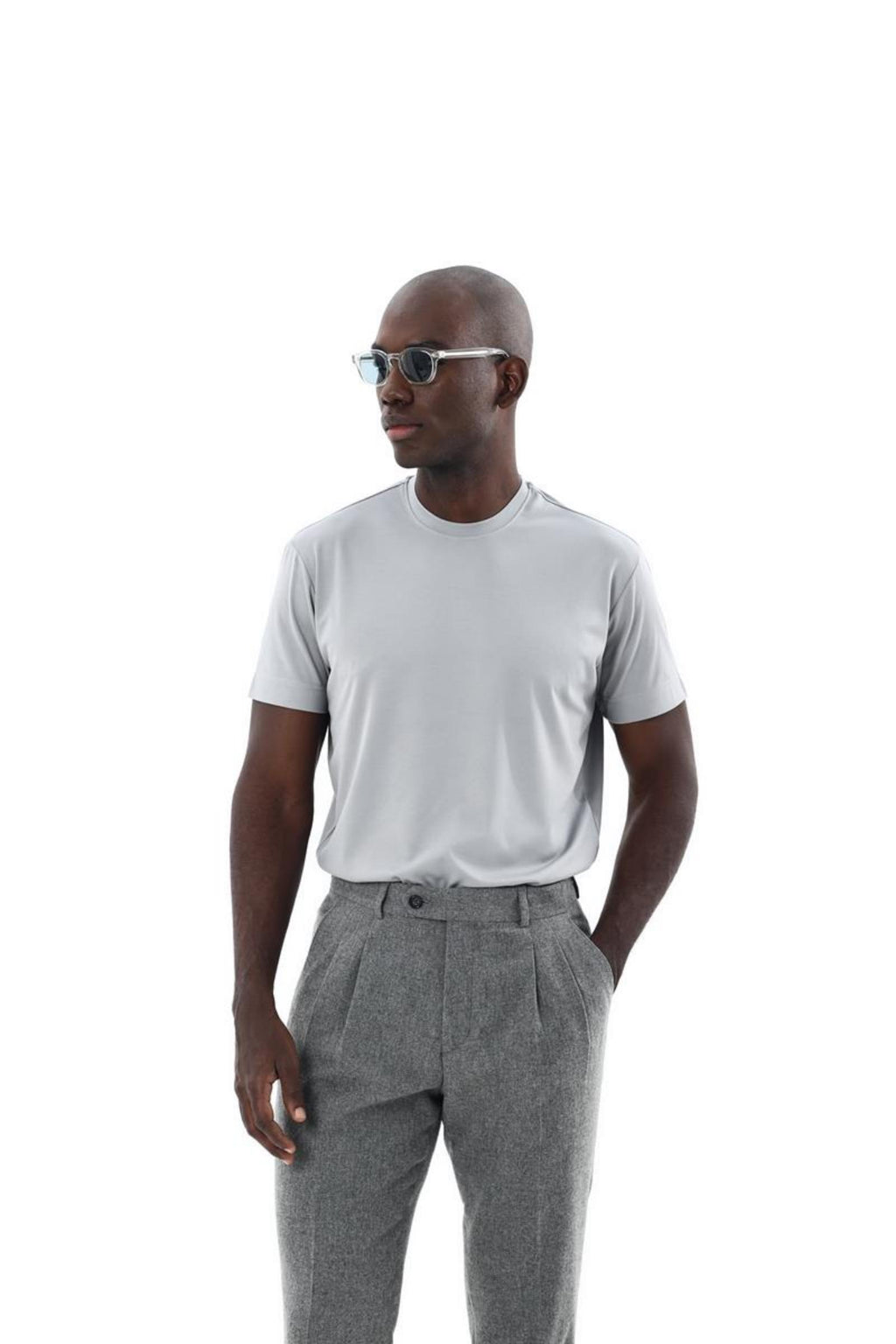 Erkek Bisiklet Yaka Kısa Kol T-Shirt-KAX6250S