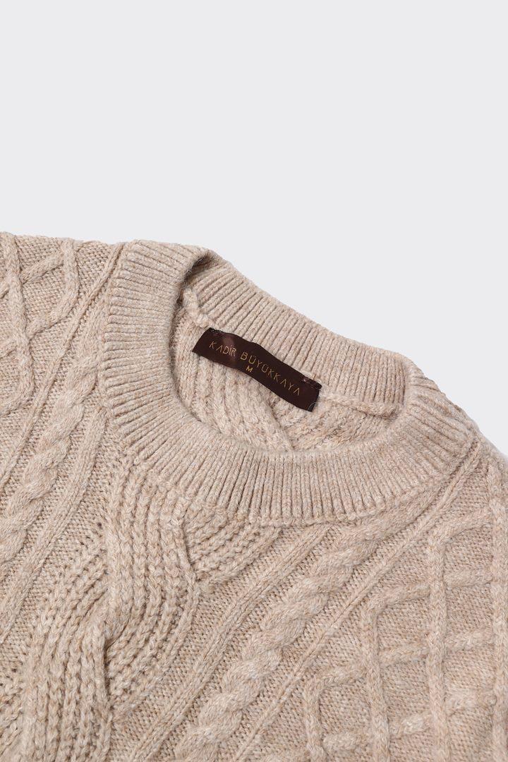 Bisiklet Yaka Erkek Pamuklu Klasik Kazak-KAW6901W