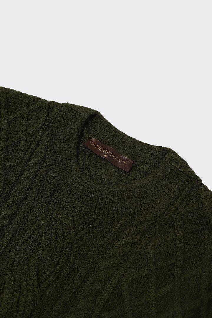 Bisiklet Yaka Erkek Pamuklu Klasik Kazak-KAW6901W