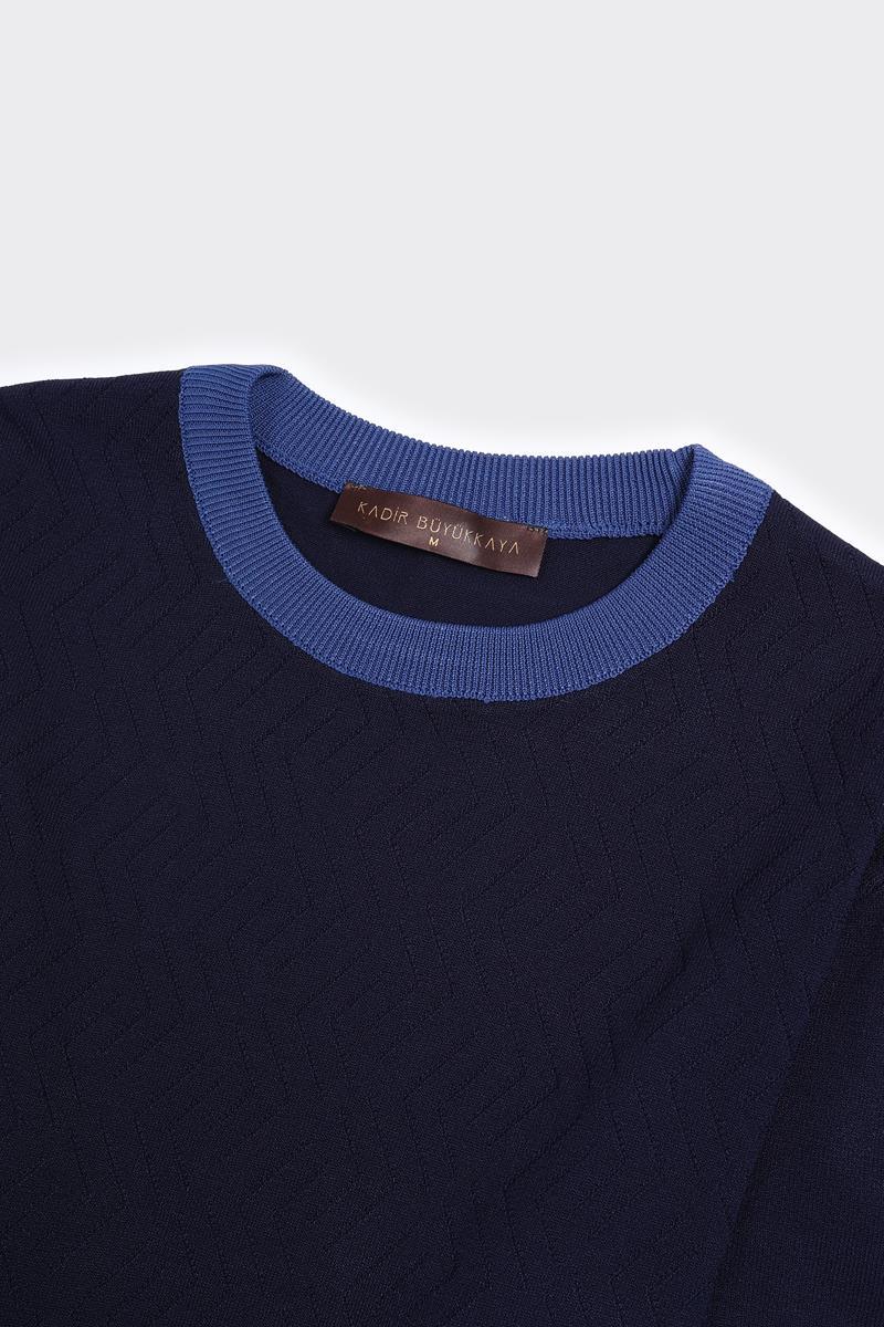 Bisiklet Yaka Kısa Kol Erkek T-Shirt-KAX6222S