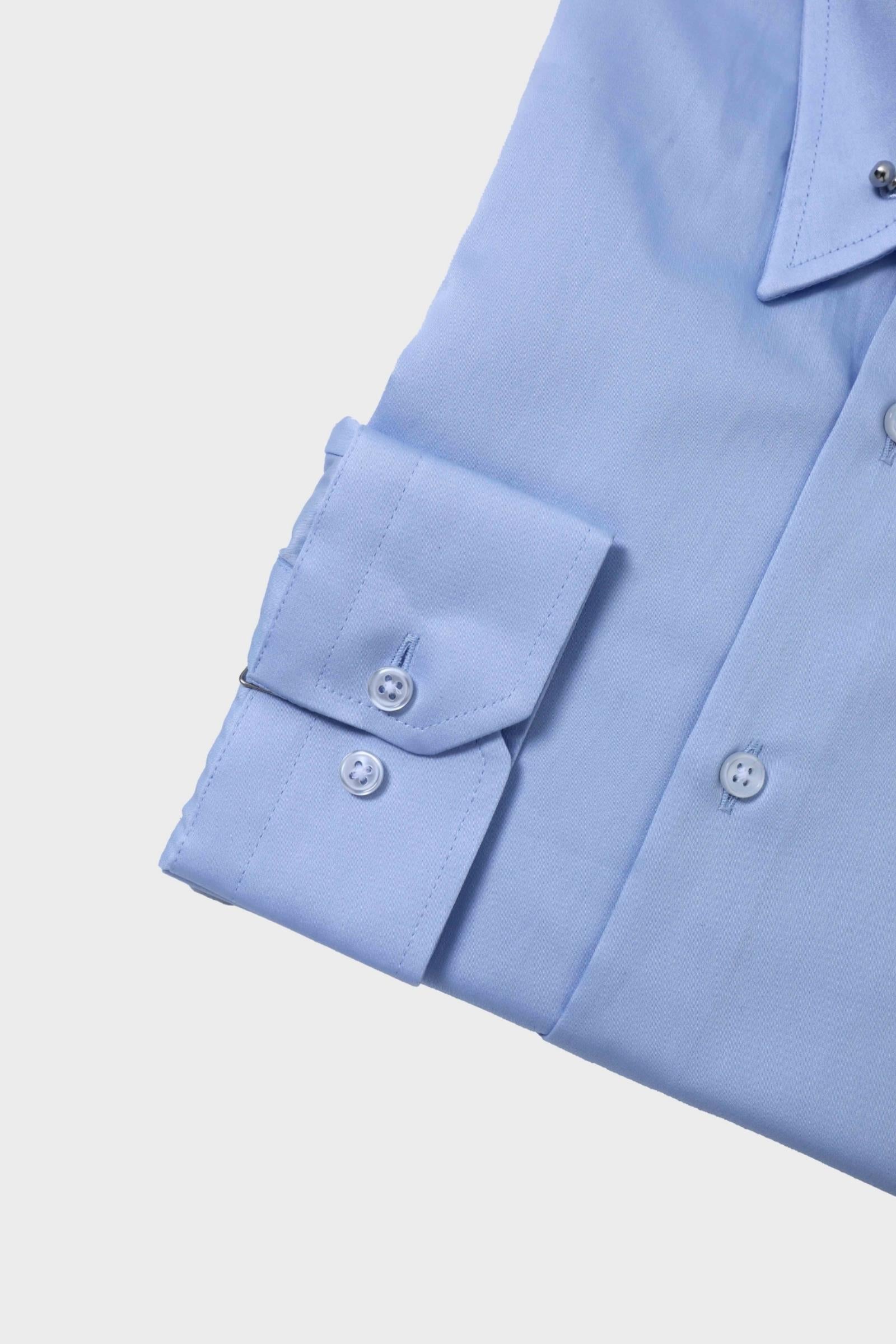 Modern Tasarımlı Slim Fit Büyük İğneli Yaka Erkek Gömlek-KAW4406S