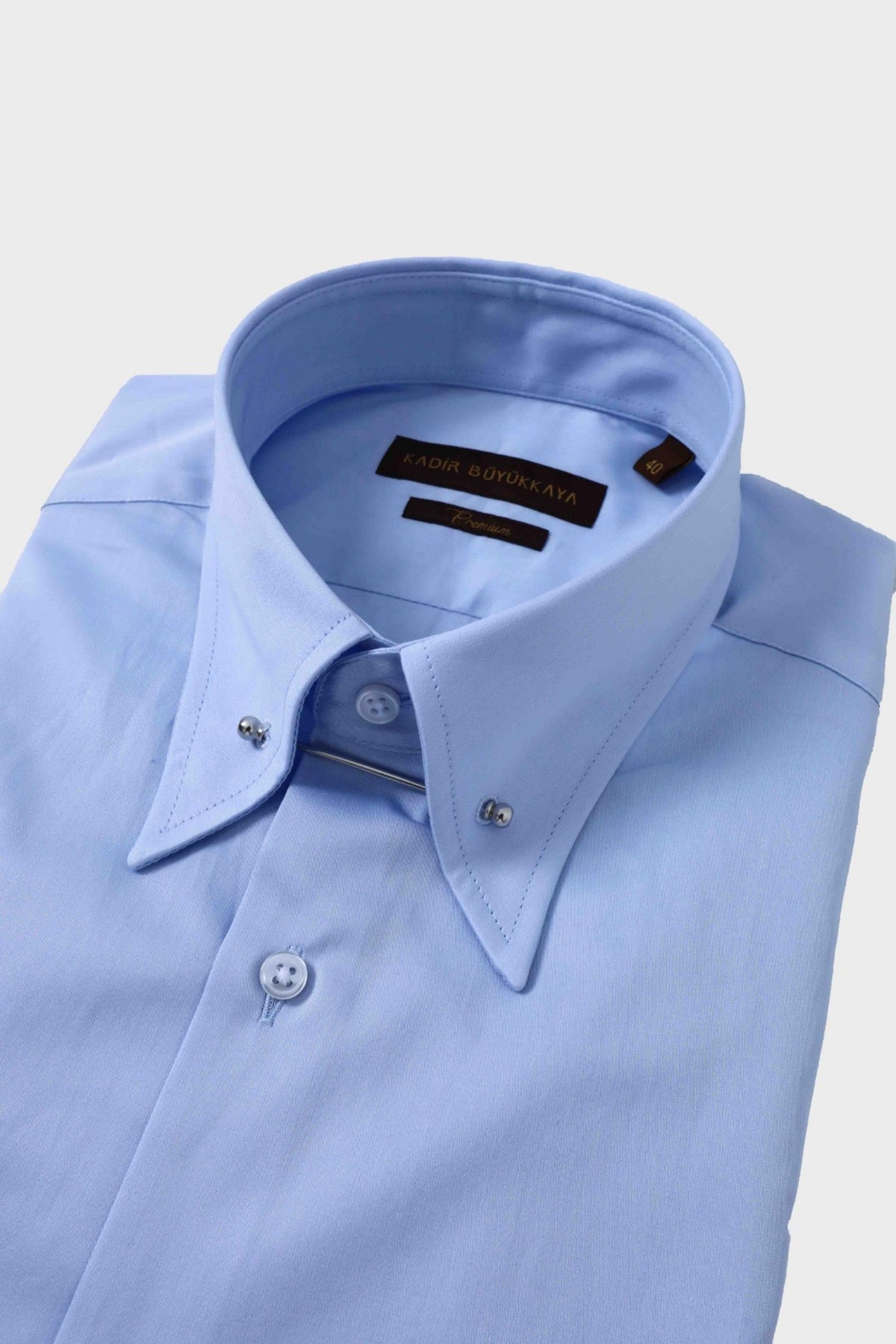 Modern Tasarımlı Slim Fit Büyük İğneli Yaka Erkek Gömlek-KAW4406S