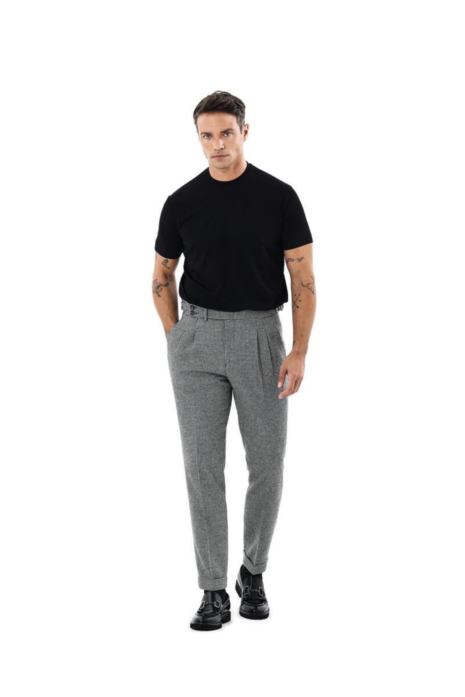 Erkek Çift Pile Pantolon-KAX2856W