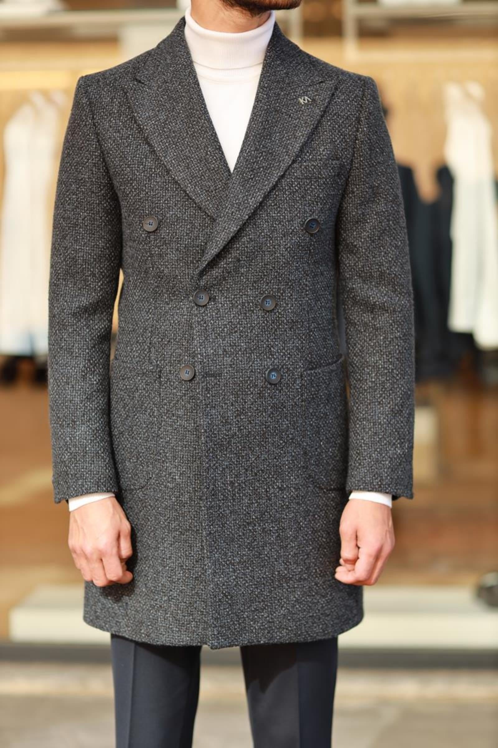 Modern Kesim Rahat Erkek Kruvaze Kaban-KAV7206W