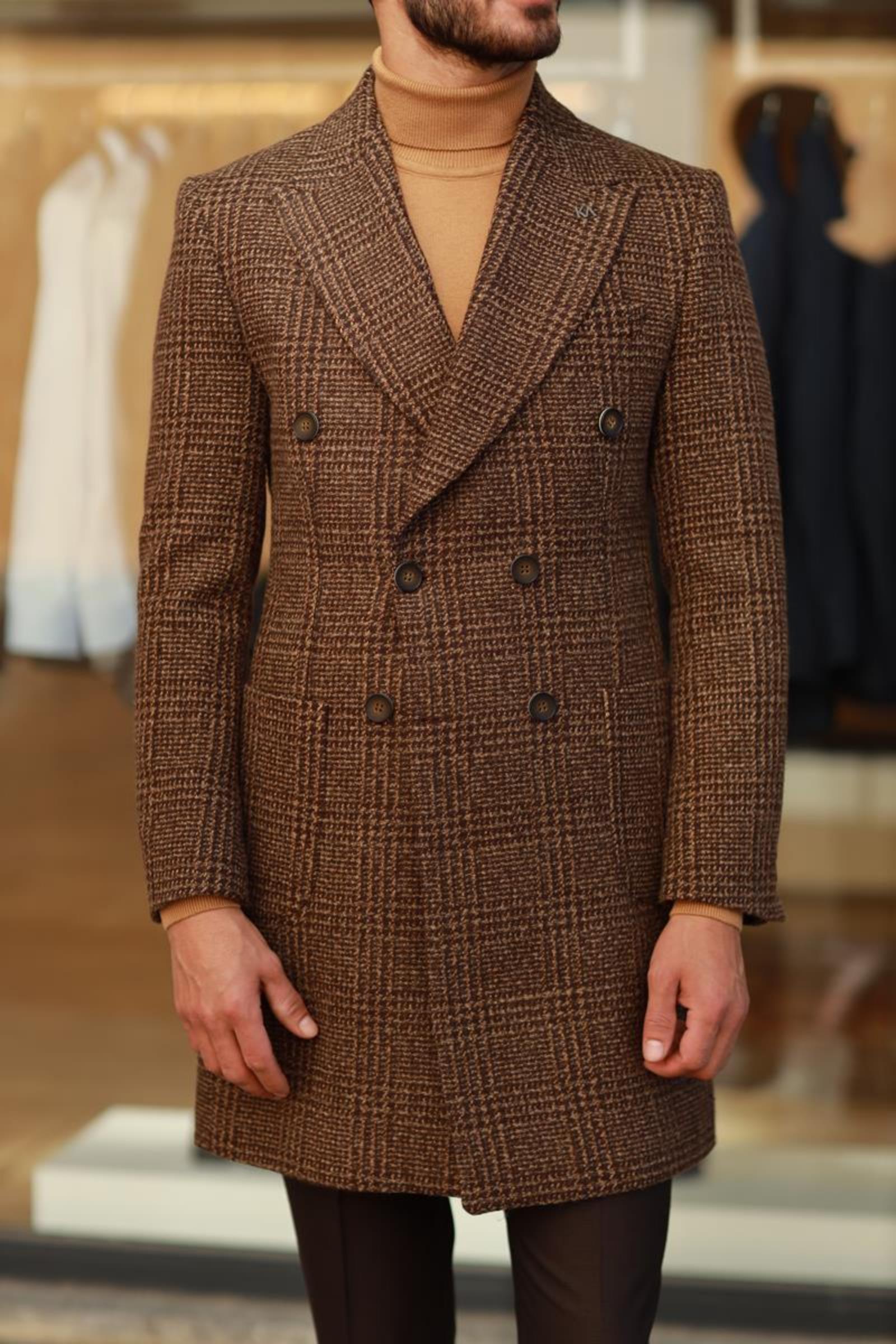 Modern Kesim Rahat Erkek Kruvaze Kaban-KAV7206W