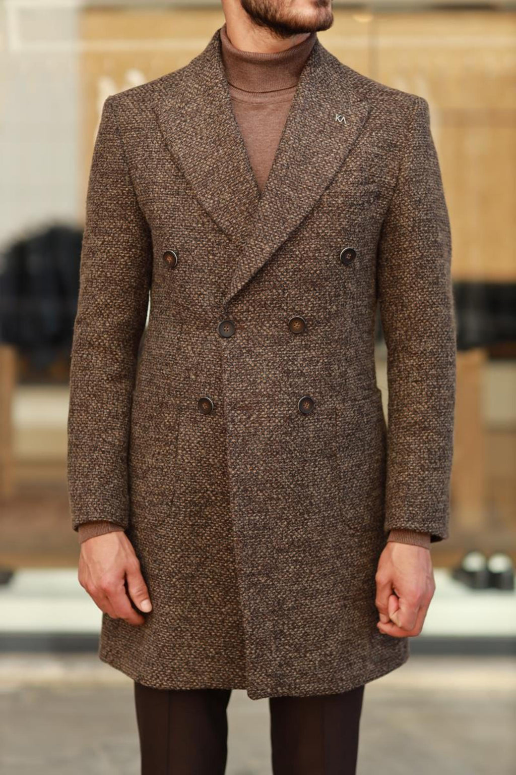 Modern Kesim Rahat Erkek Kruvaze Kaban-KAV7206W