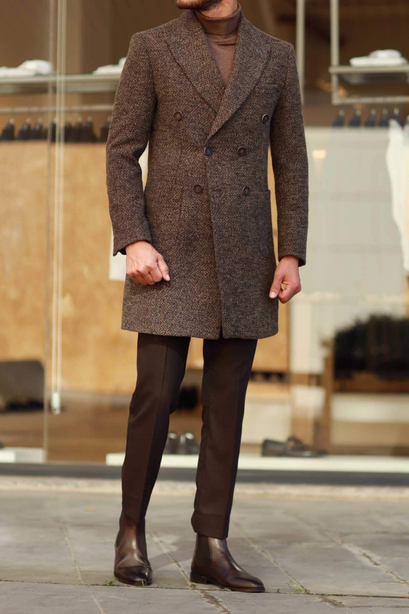 Modern Kesim Rahat Erkek Kruvaze Kaban-KAV7206W