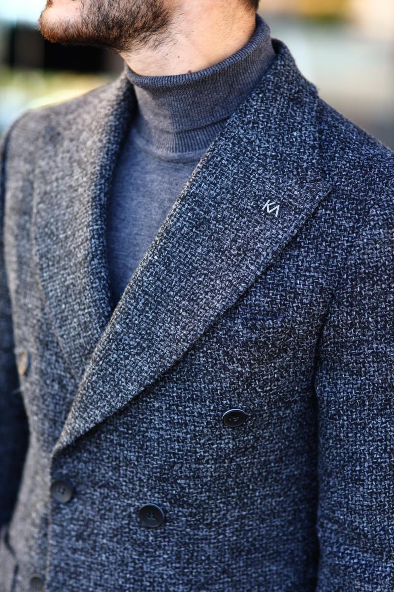 Modern Kesim Rahat Erkek Kruvaze Kaban-KAV7206W