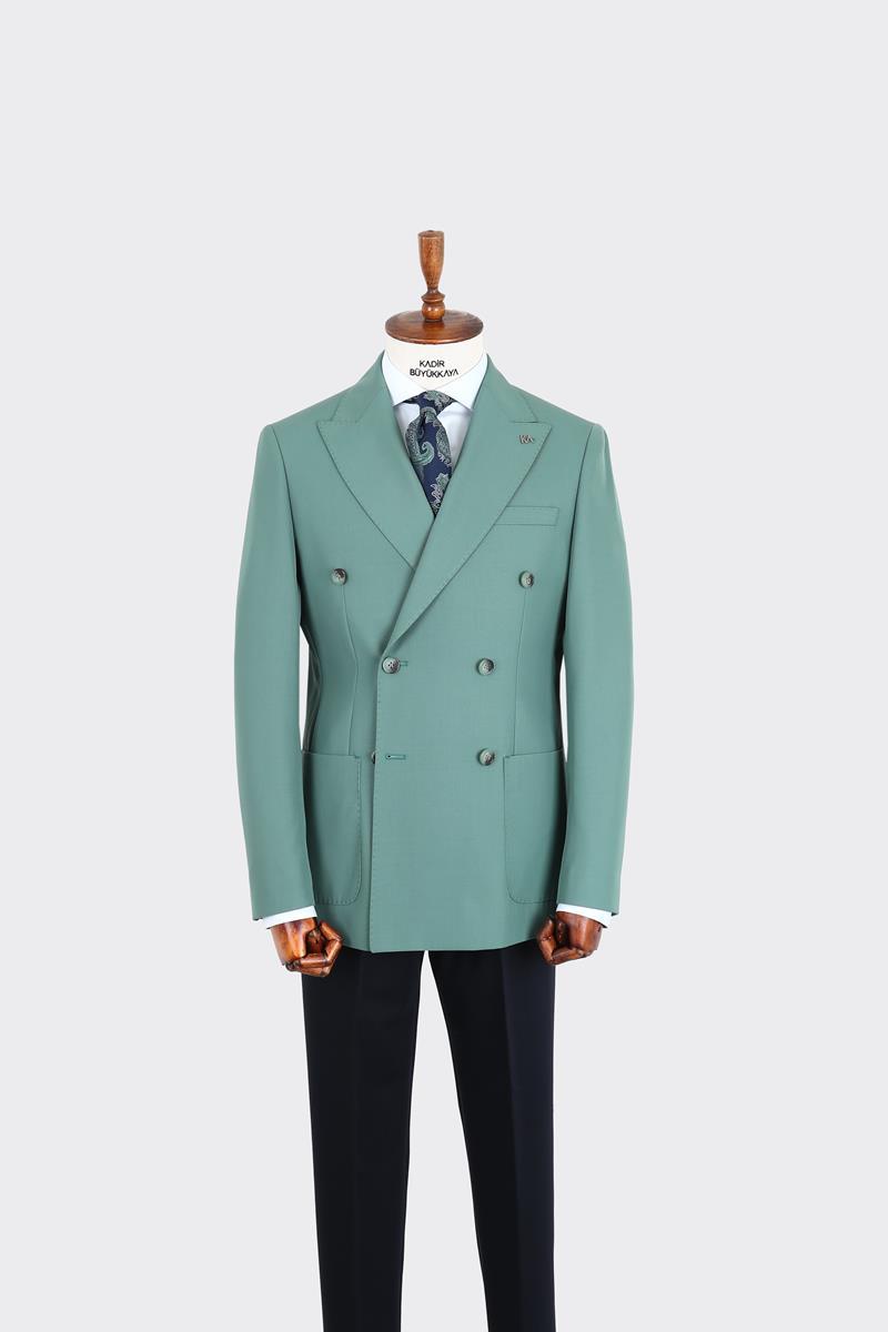 Kruvaze Stil Erkek Ceket - Nefes Alabilir Kumaş-KAW5244W