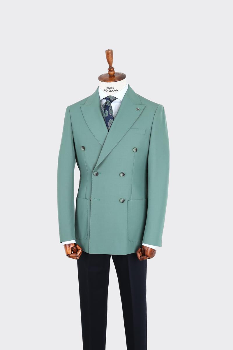 Kruvaze Stil Erkek Ceket - Nefes Alabilir Kumaş-KAW5244W