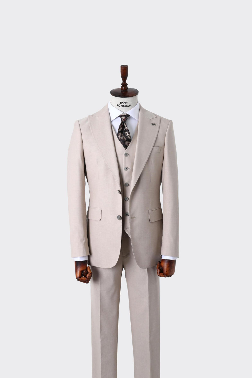 Klasik Yelekli Erkek Takım Elbise - Slim Fit Kesim-KAW1030S