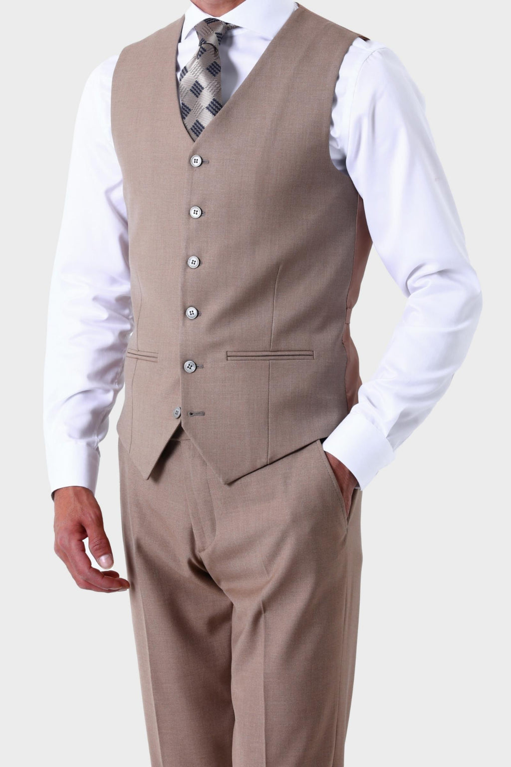 Şık ve Rahat Yelekli Erkek Takım Elbise-KAW1021S