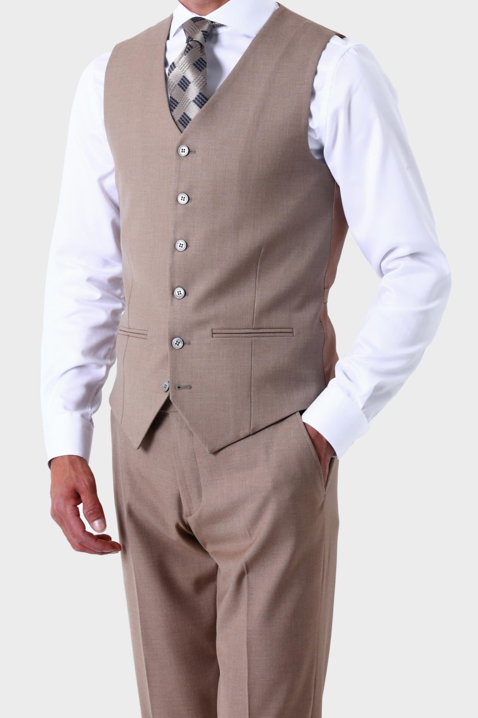 Şık ve Rahat Yelekli Erkek Takım Elbise-KAW1021S