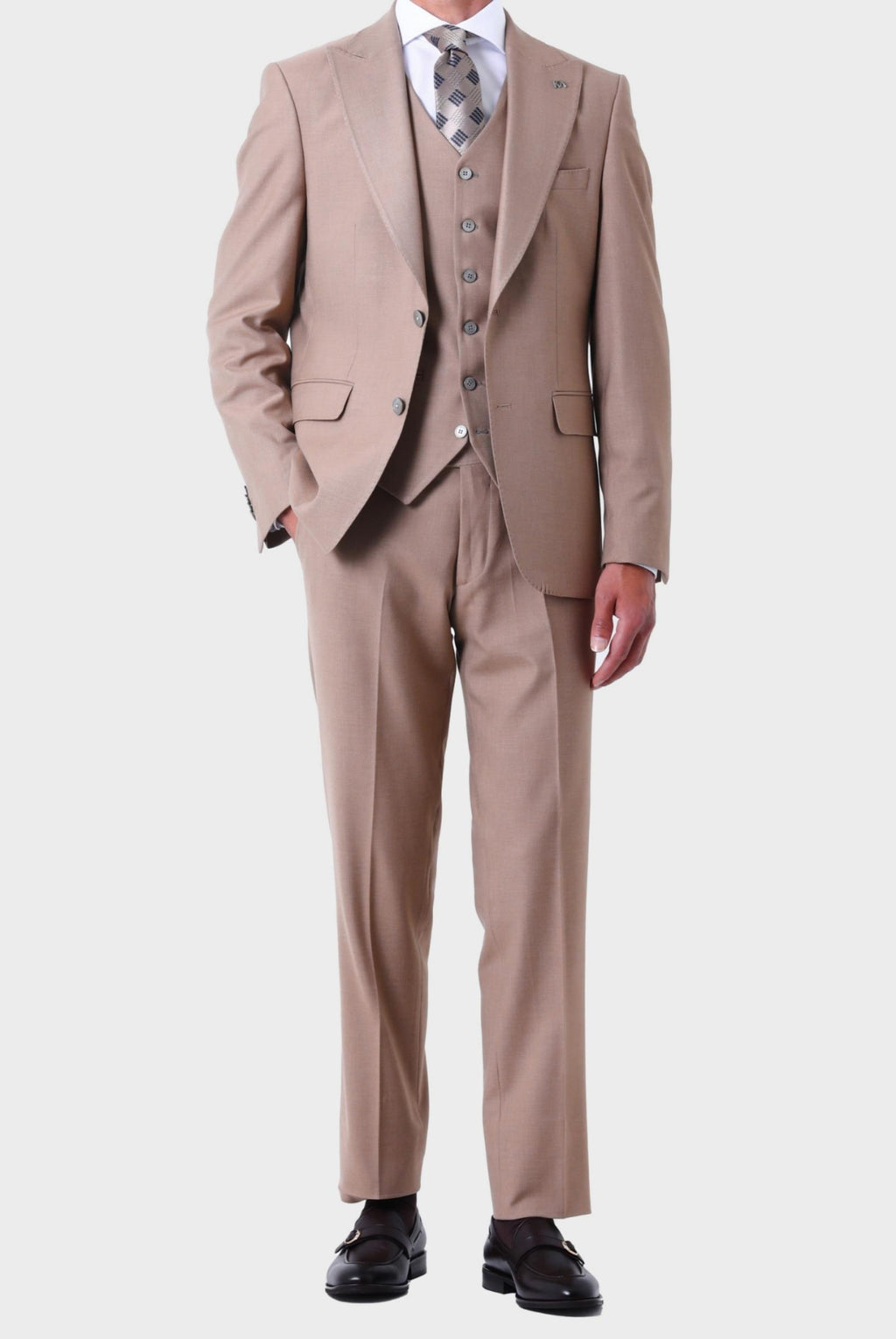Şık ve Rahat Yelekli Erkek Takım Elbise-KAW1021S