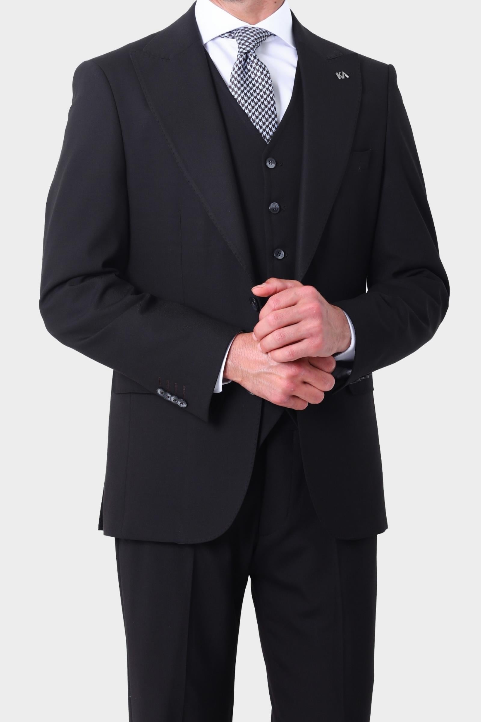 Şık ve Rahat Yelekli Erkek Takım Elbise-KAW1021S