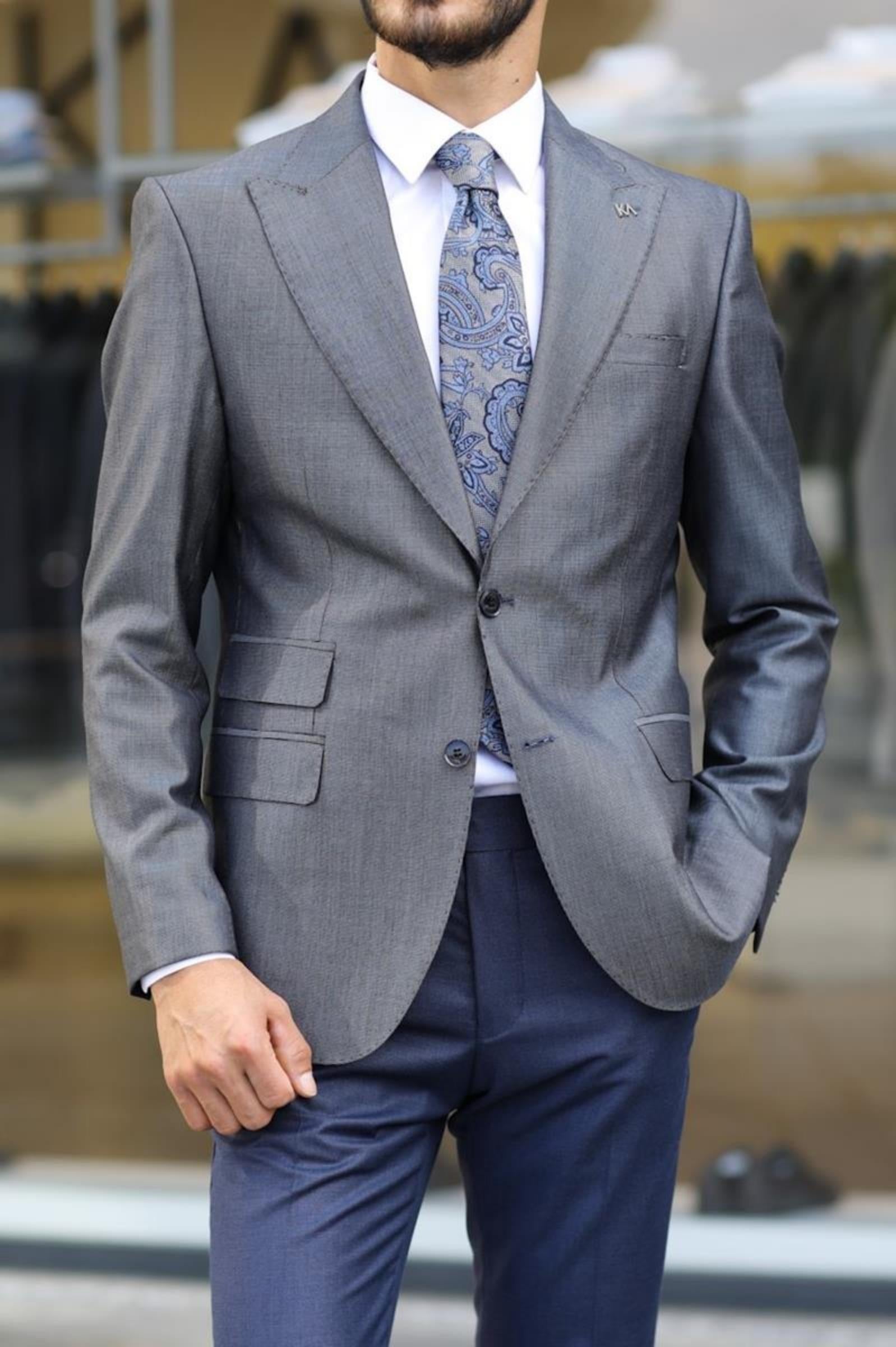 Erkek Slim Fit Ceket - Günlük Kullanım-KAV5026W