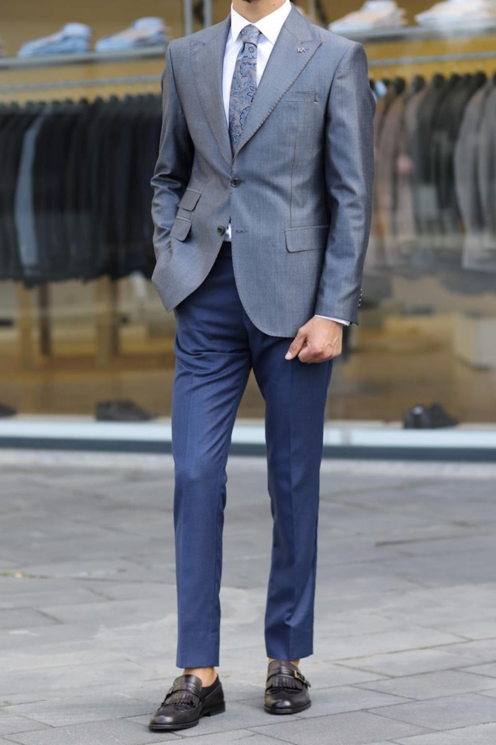 Erkek Slim Fit Ceket - Günlük Kullanım-KAV5026W