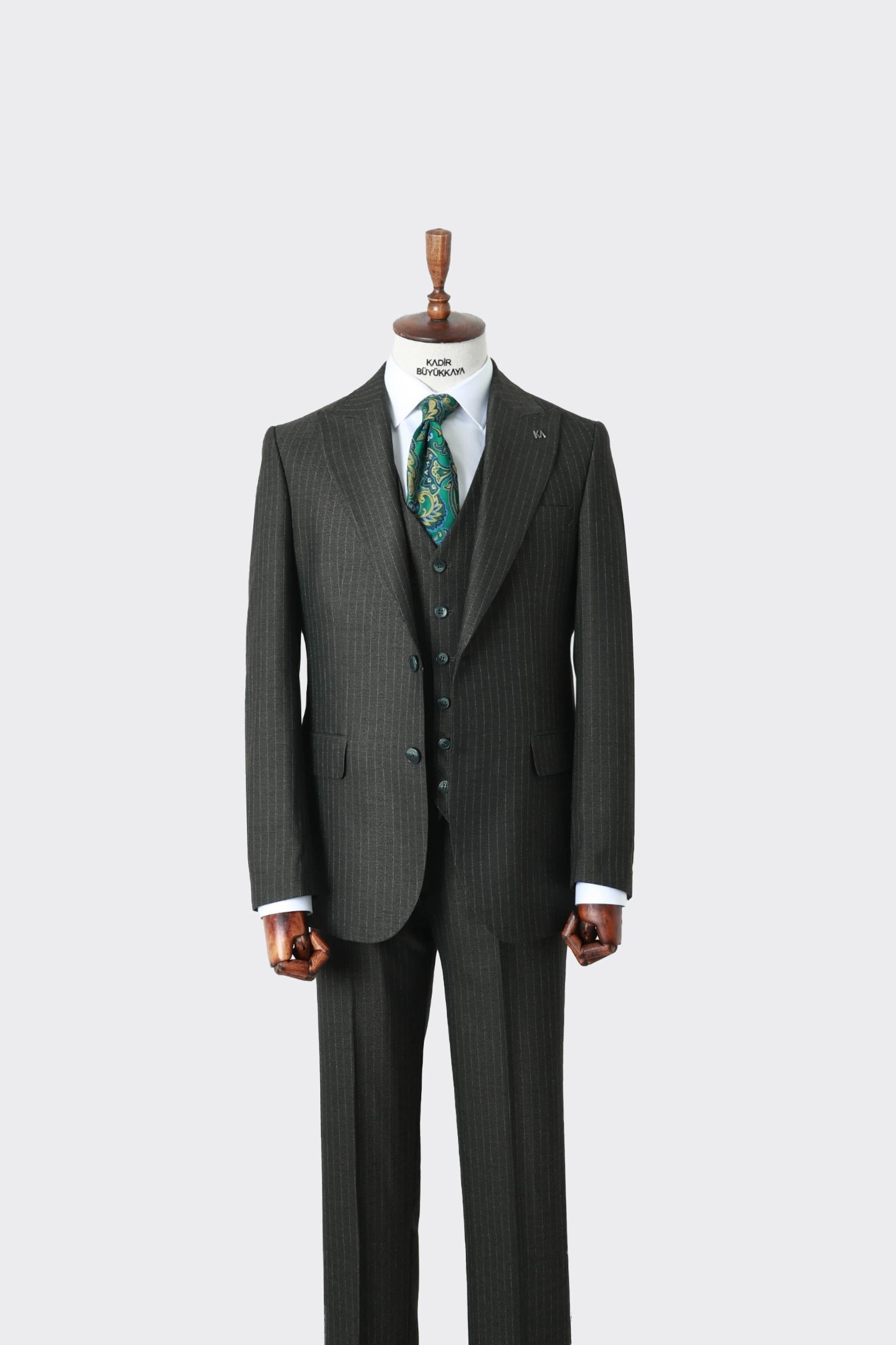 Konforlu Yelekli Erkek Takım Elbise-KAW1047S