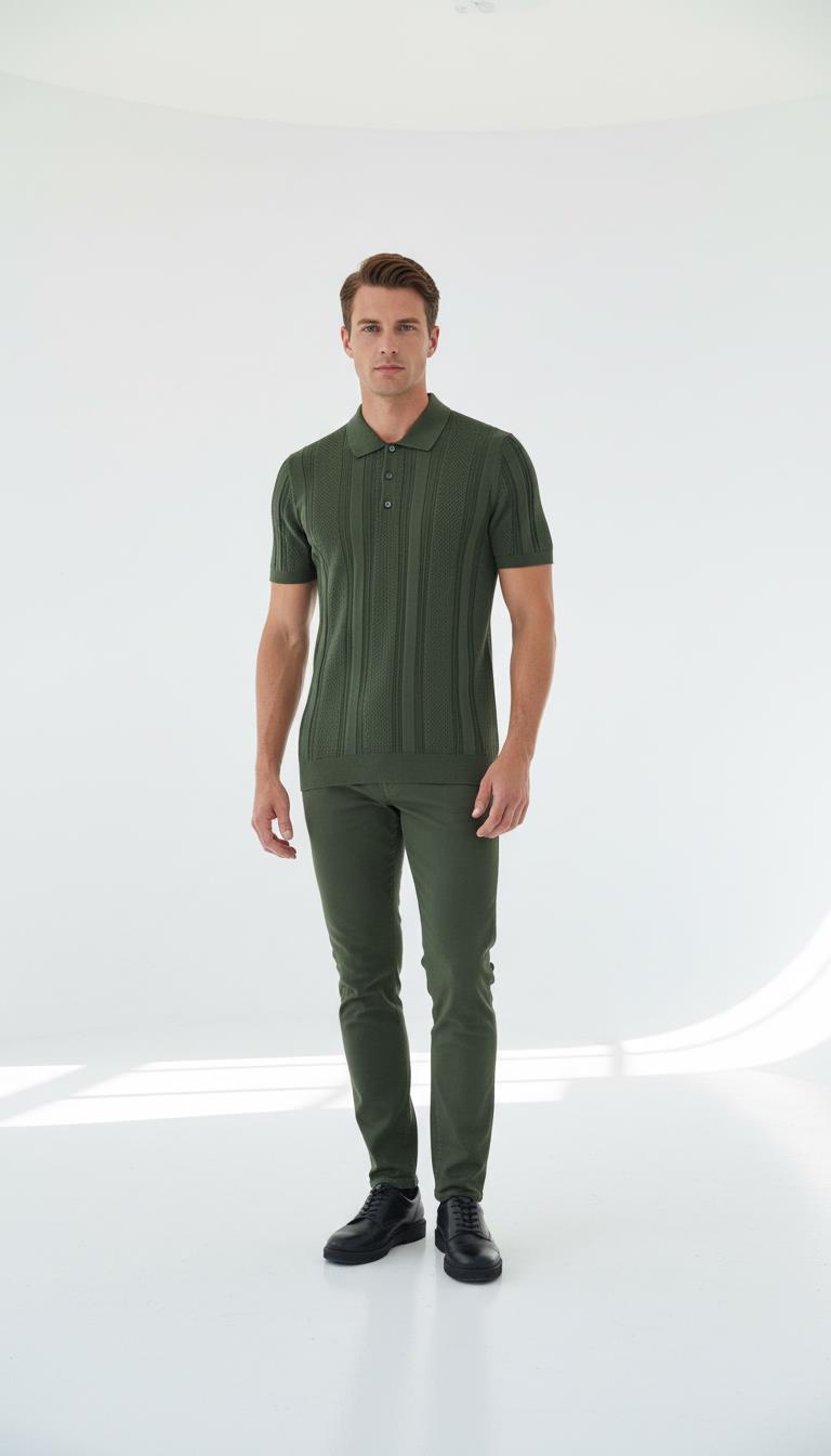 Düğm.Polo Yaka K.Kol T-Shirt Out-KAB6015S