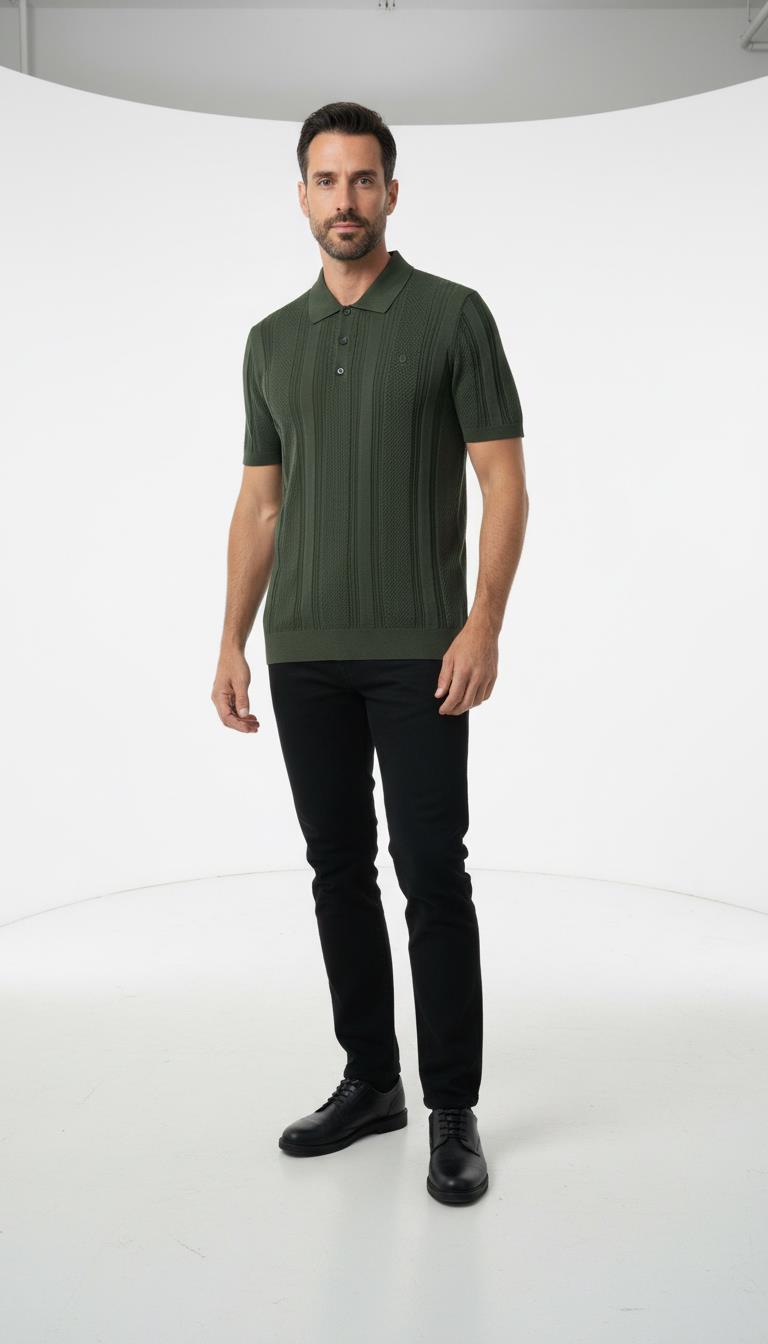 Düğm.Polo Yaka K.Kol T-Shirt Out-KAB6015S