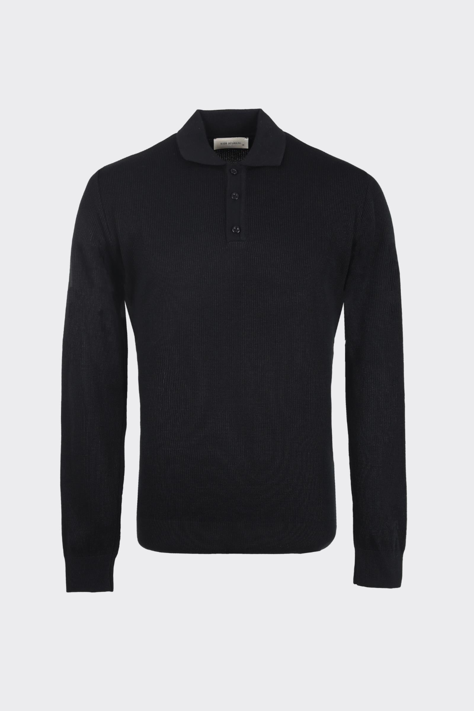 Erkek Düğmeli Polo Yaka Triko-KAX6706W