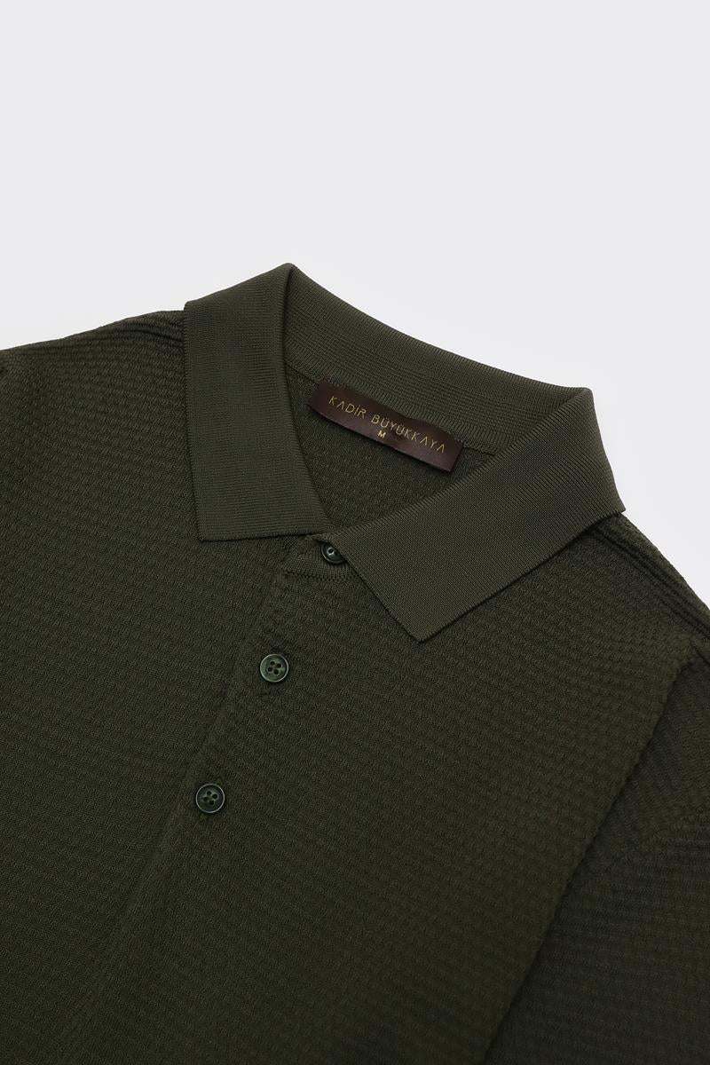 Düğmeli Polo Yaka Kısa Kol Erkek T-Shirt-KAX6050S