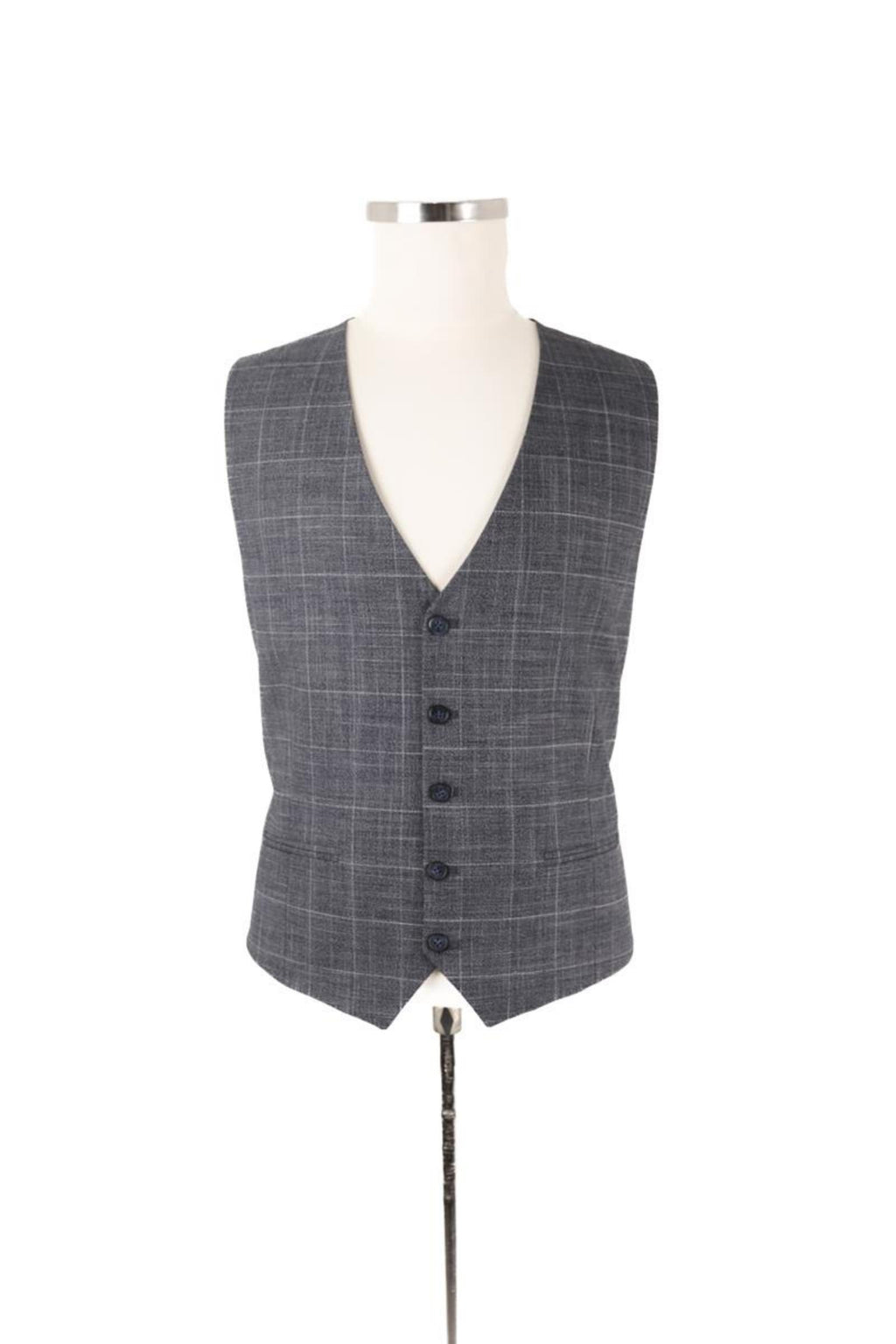 Erkek Şık Tasarım Yelekli Takım Elbise-KAV1029S