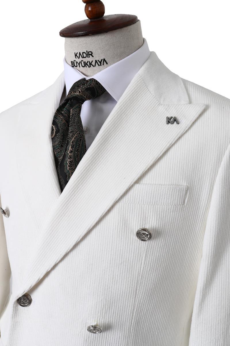 Şık Tasarımlı Erkek Kruvaze Ceket-KAV5250W