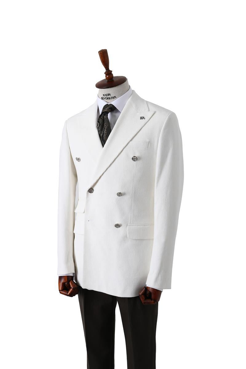 Şık Tasarımlı Erkek Kruvaze Ceket-KAV5250W