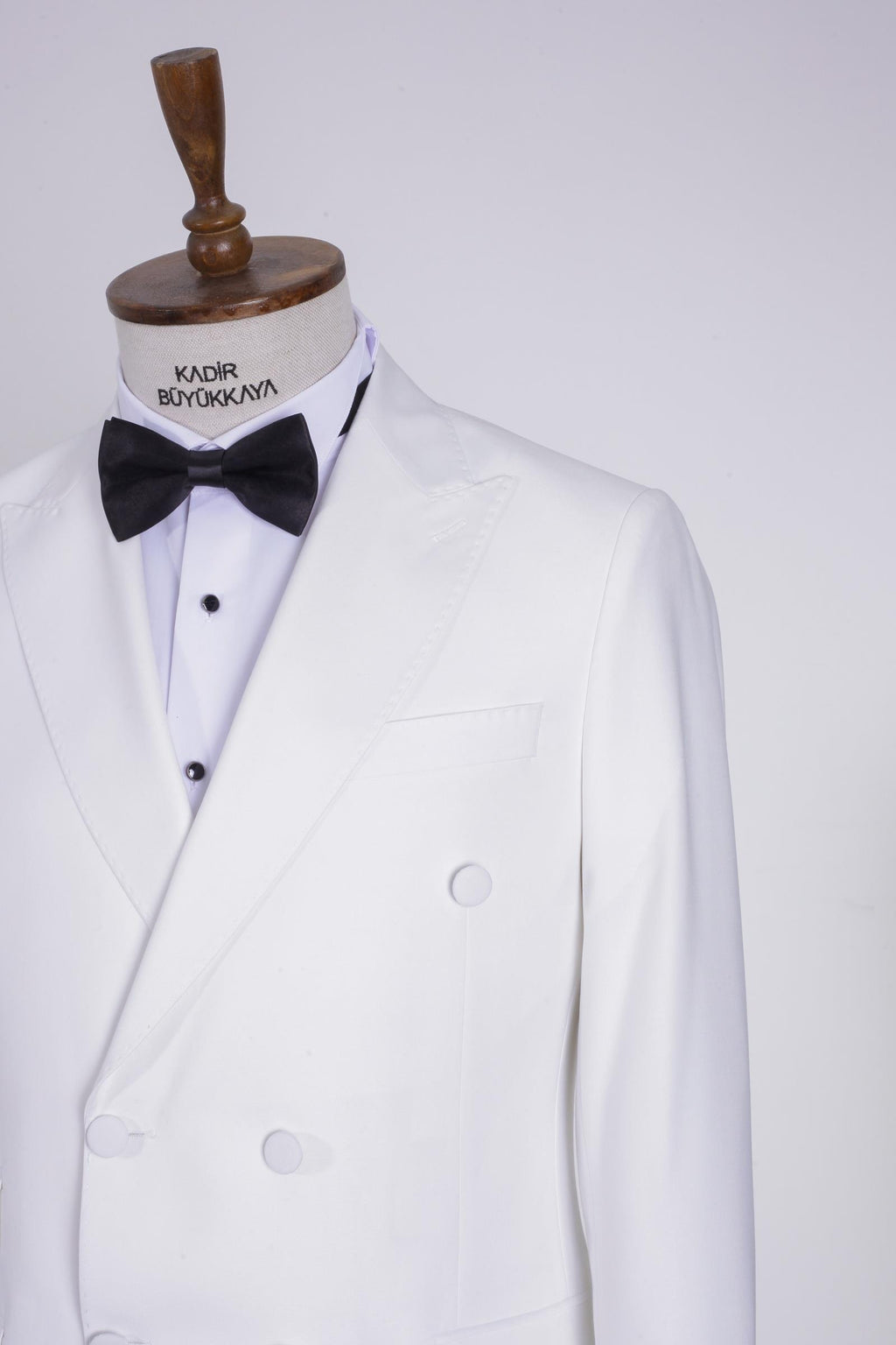 Erkek Beyaz Kruvaze Smokin Takım Elbise-KAW1545S