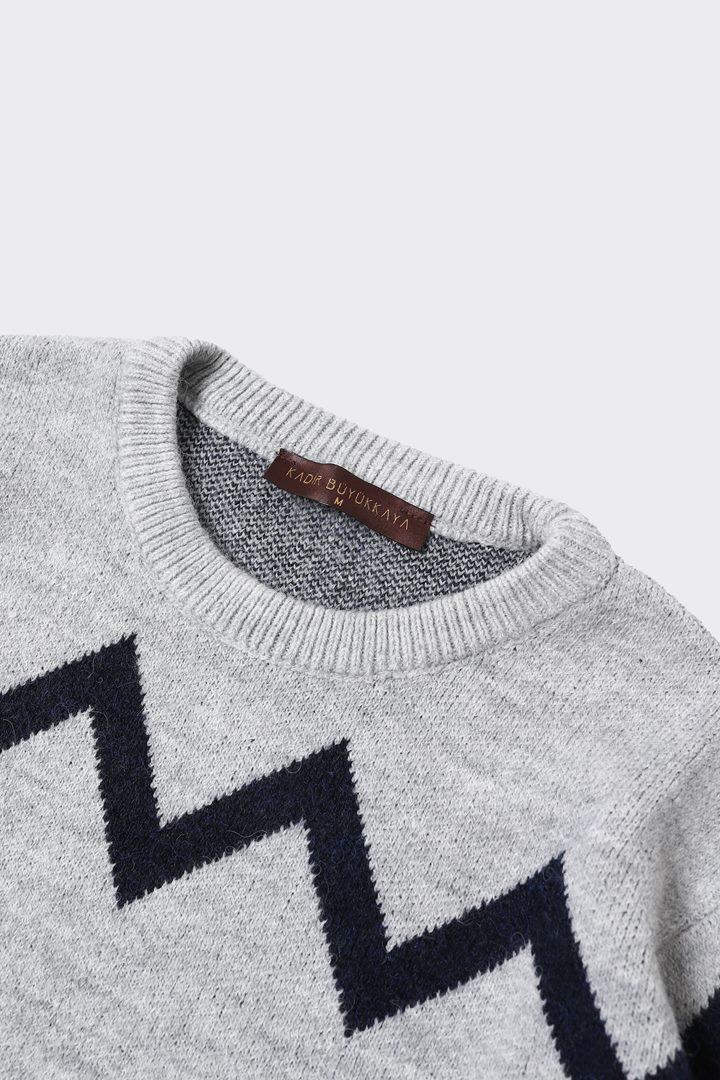 Erkek Pamuklu Klasik Bisiklet Yaka Kazak-KAW6900W