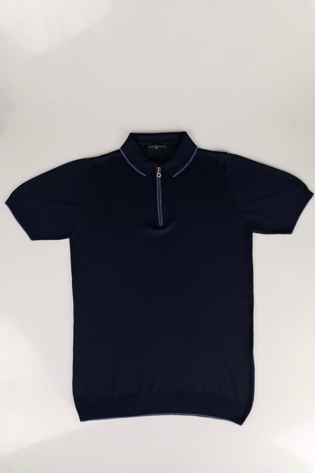 Fermuarlı Polo Yaka Kısa Kol Erkek T-Shirt-KAV6000S