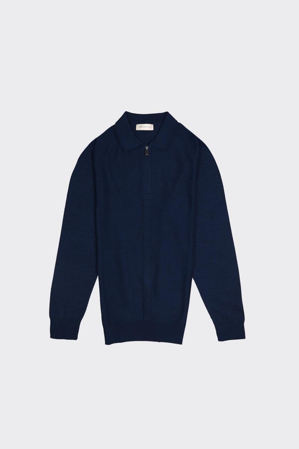 Erkek Fermuarlı Polo Yaka Triko-KAX6705W