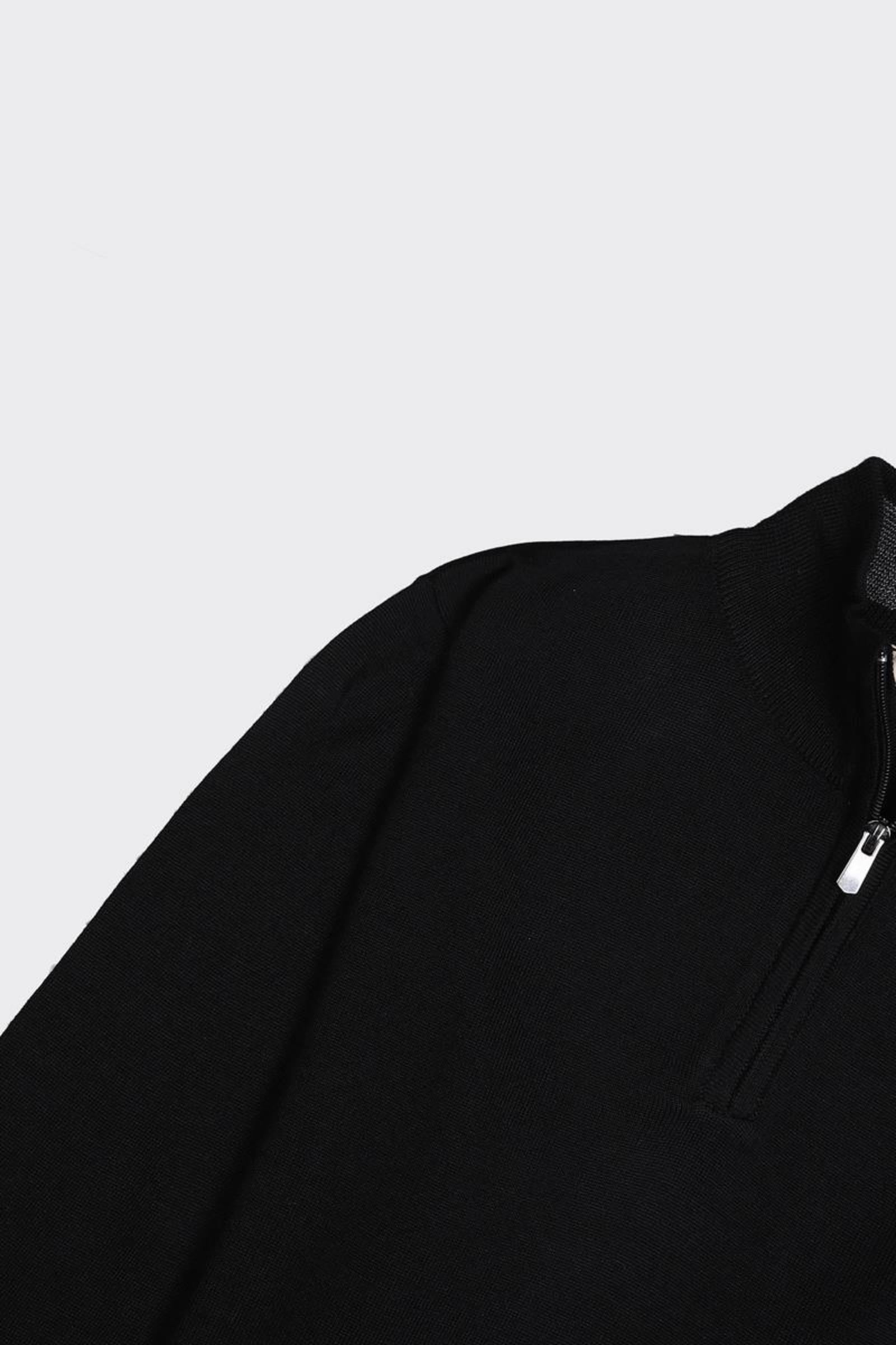 Erkek Fermuarlı Polo Yaka Triko-KAX6704W