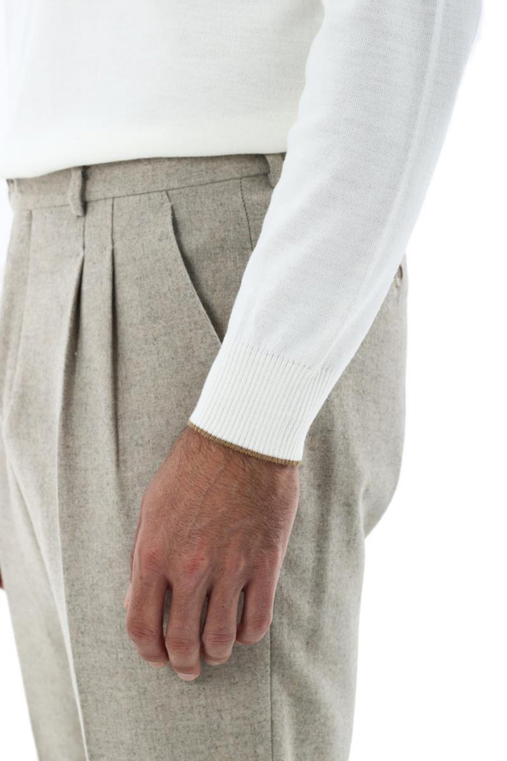 Erkek Fermuarlı Polo Yaka Triko-KAX6704W