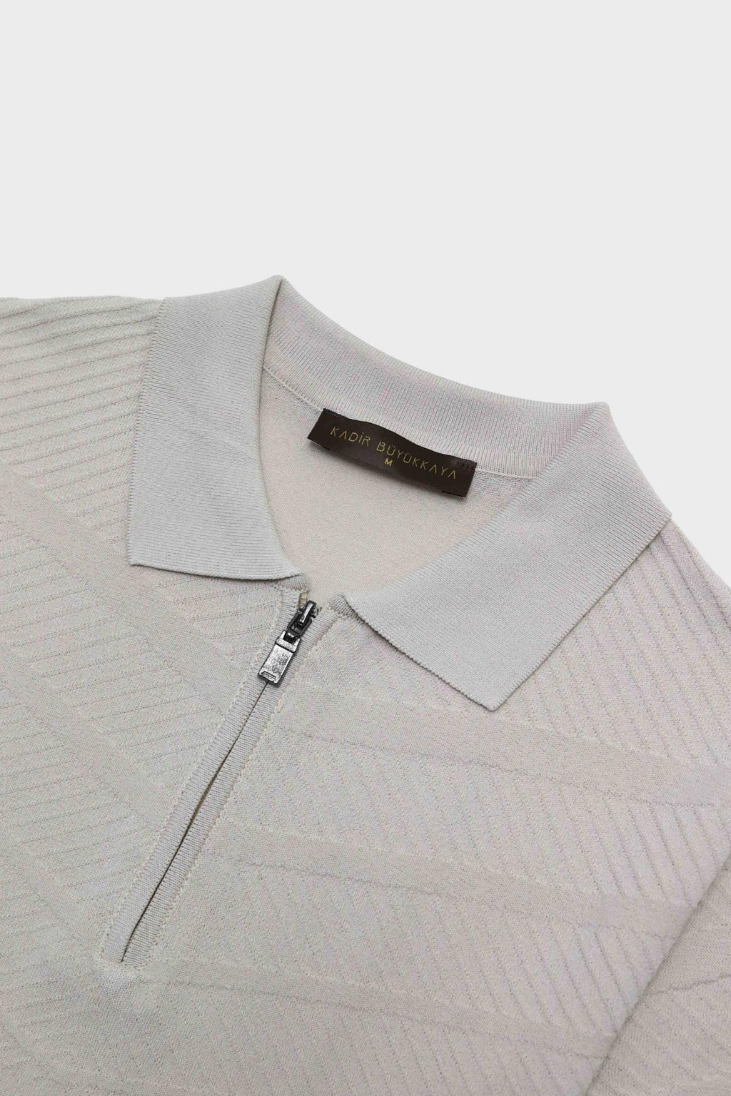 Fermuarlı Polo Yaka Kısa Kol Erkek T-Shirt-KAX6062S